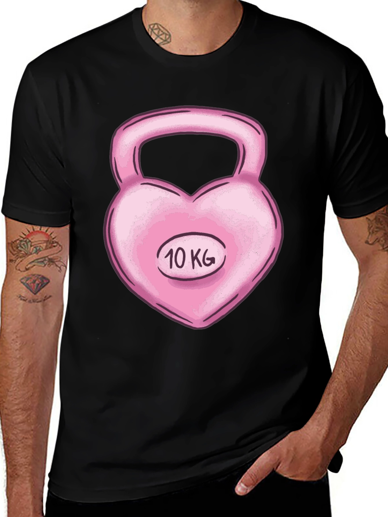 Heart Kettlebell 10 KG Black T-Shirt