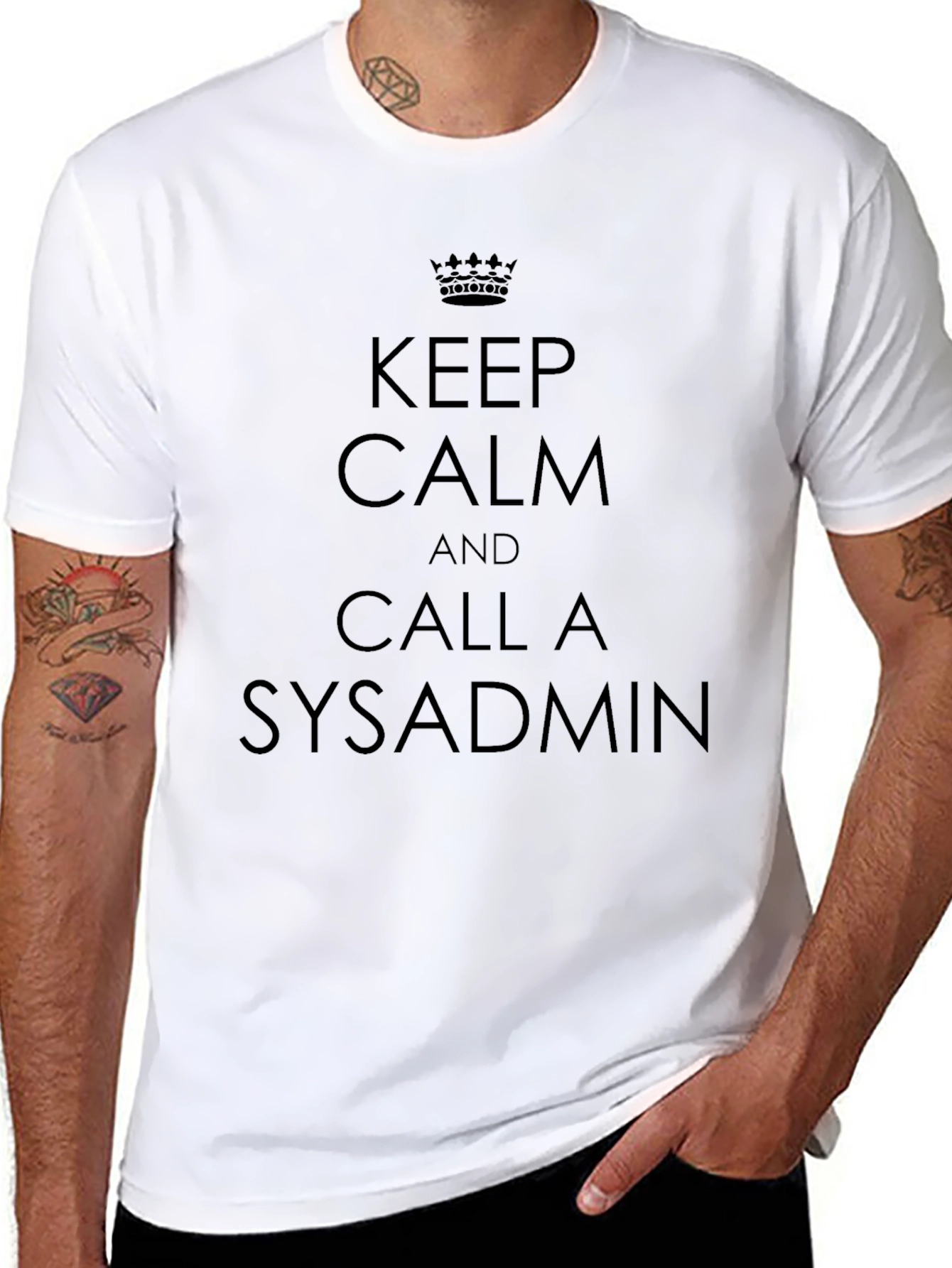 Keep Calm & Call a Sysadmin Black Tee