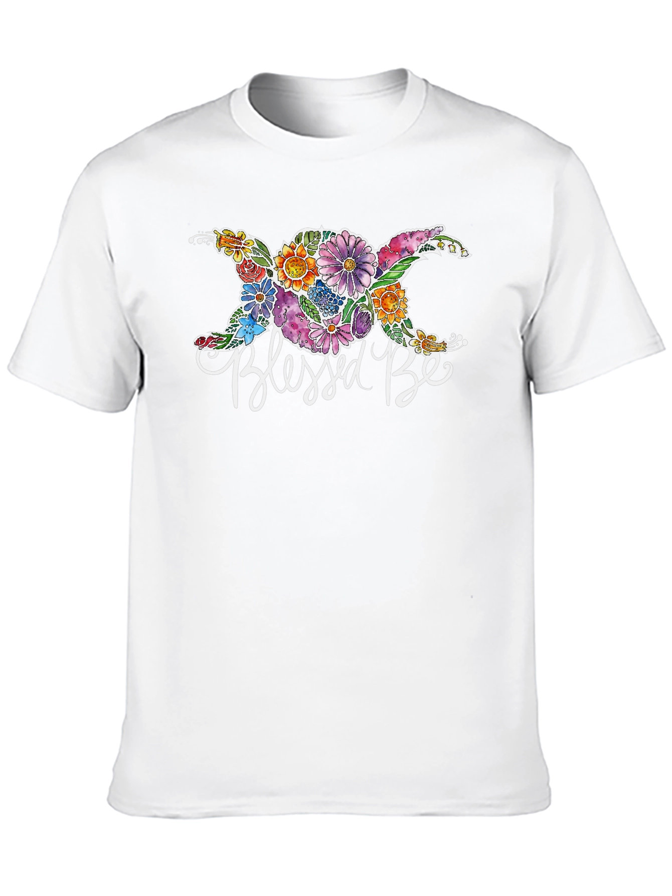 Blessed Be Floral Graphic Black T-Shirt