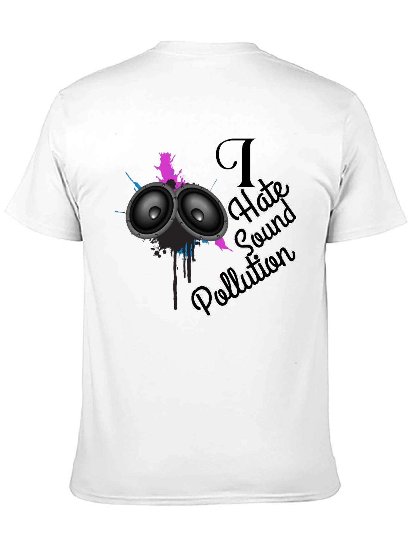 I Hate Sound Pollution Black Graphic T-Shirt