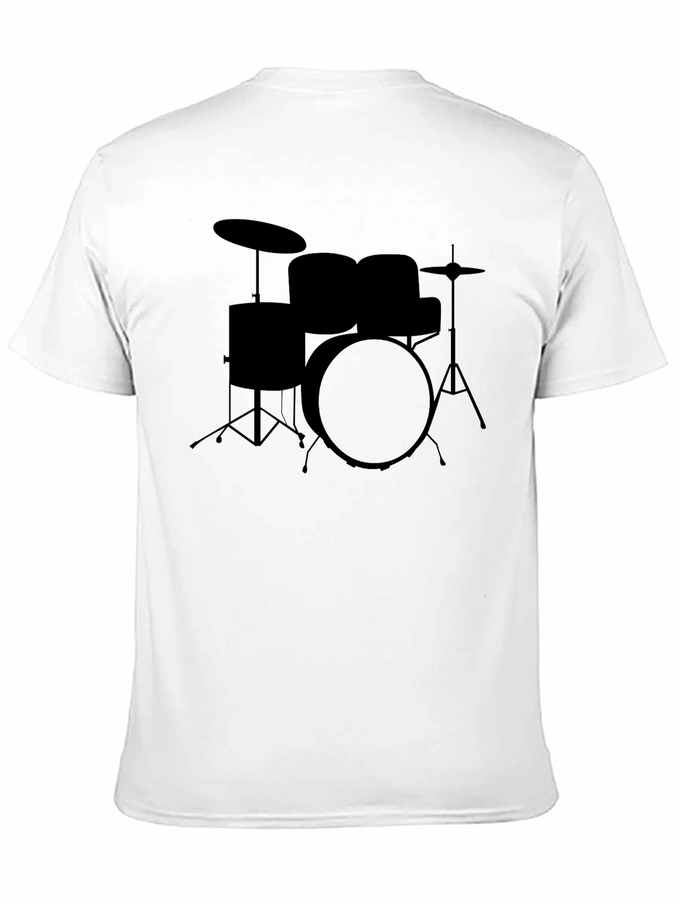 Drum Set Graphic Tee - Black Cotton T-Shirt