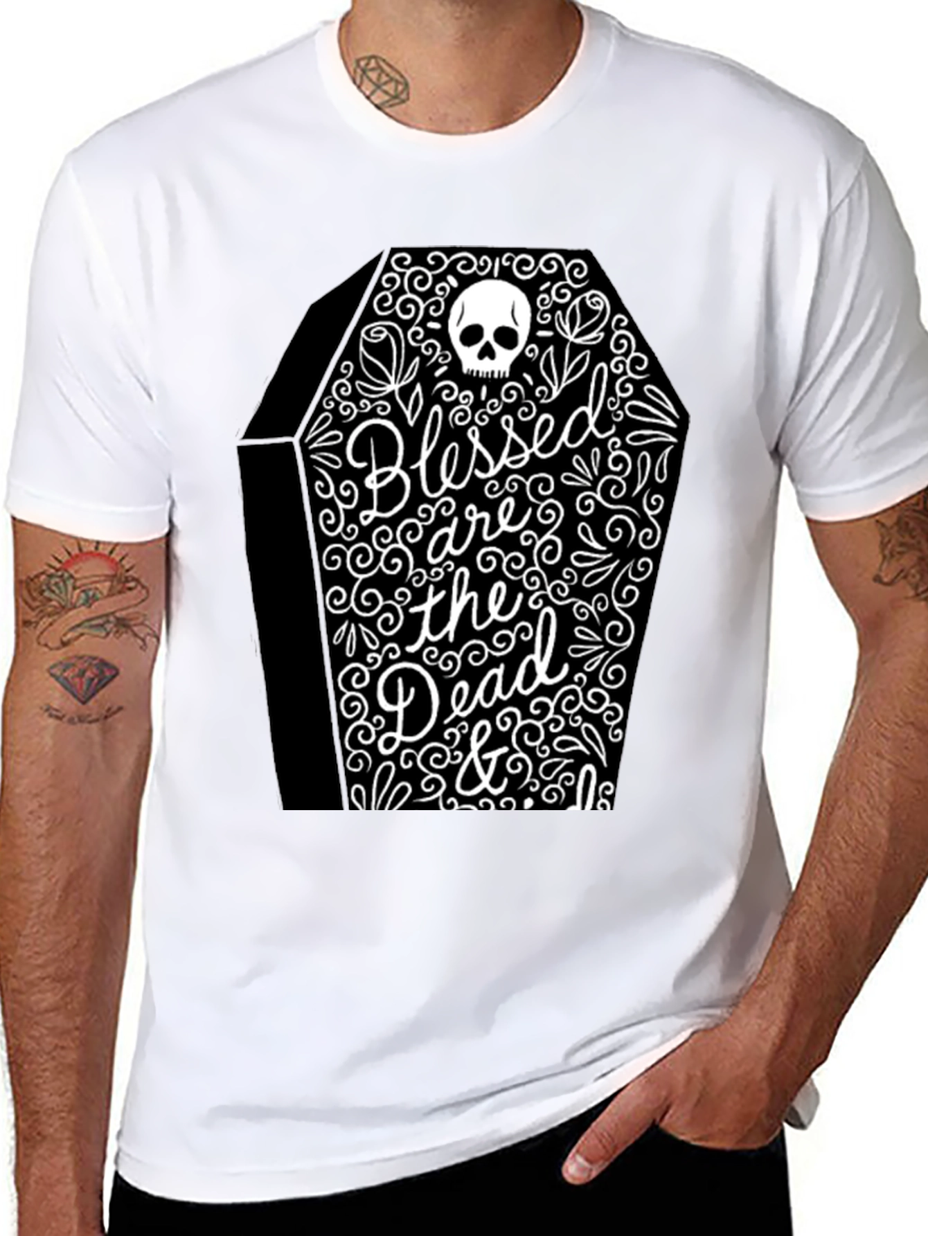 Blessed are the Dead T-Shirt - Gothic Coffin Design