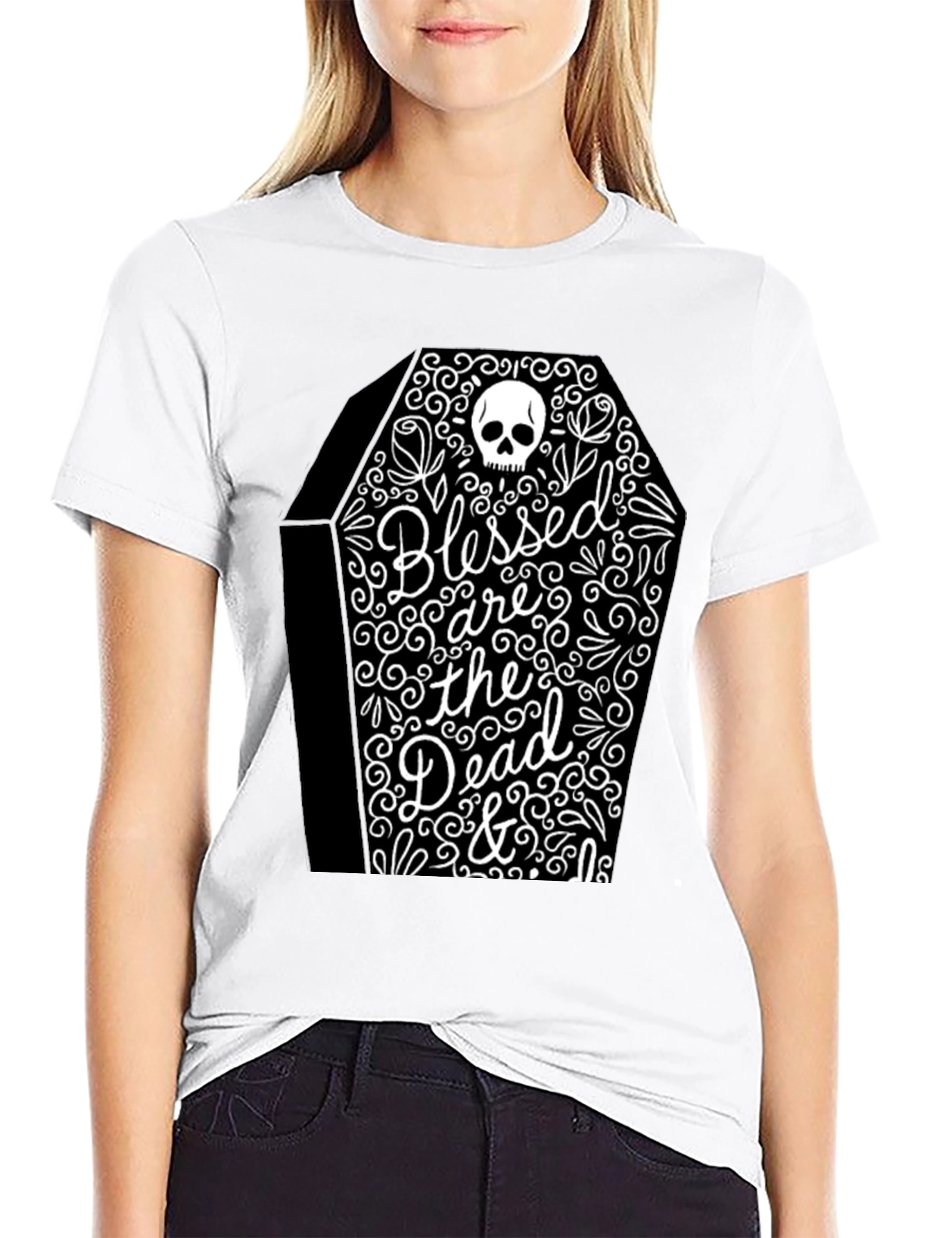 Blessed are the Dead T-Shirt - Gothic Coffin Design
