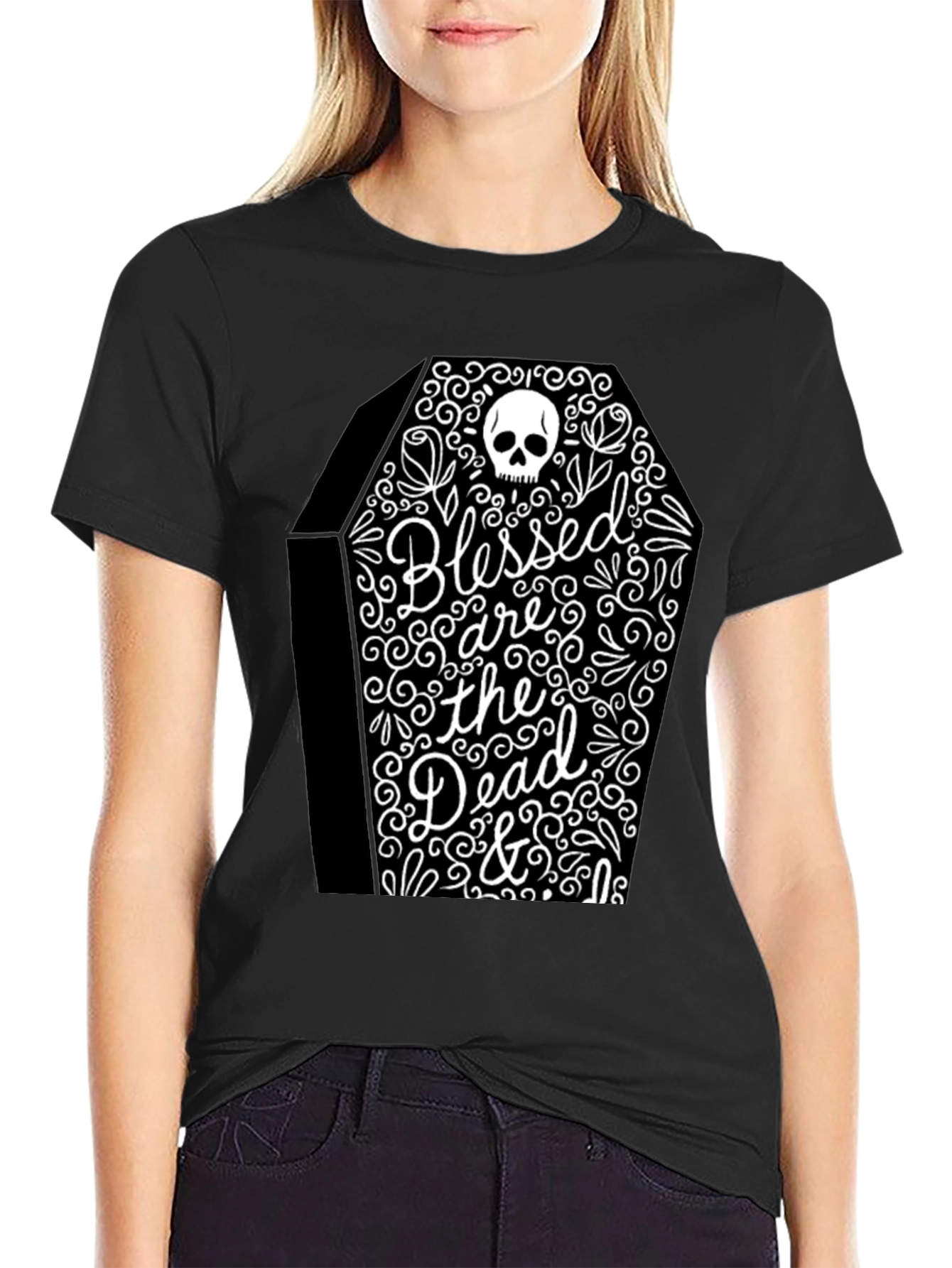 Blessed are the Dead T-Shirt - Gothic Coffin Design