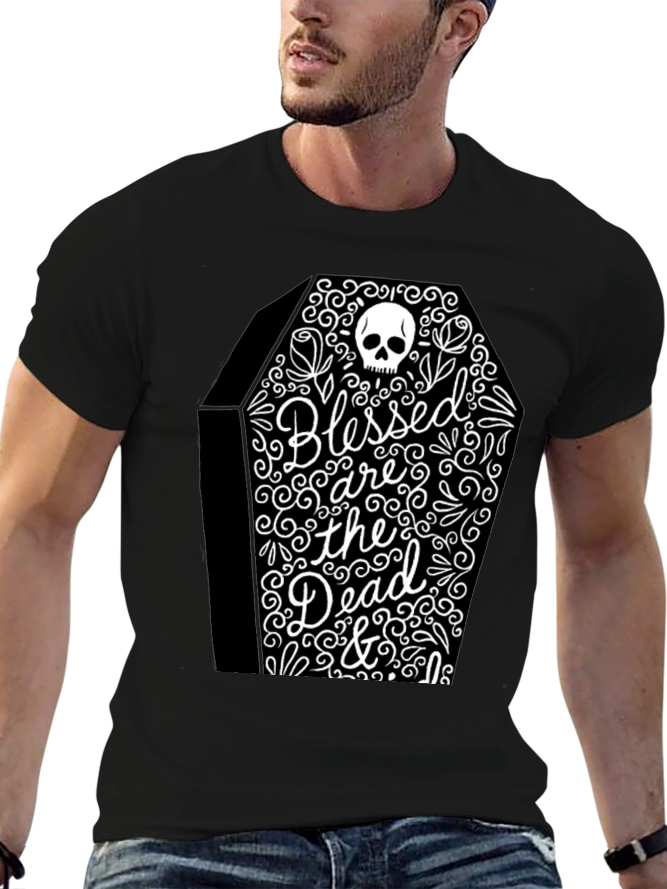 Blessed are the Dead T-Shirt - Gothic Coffin Design