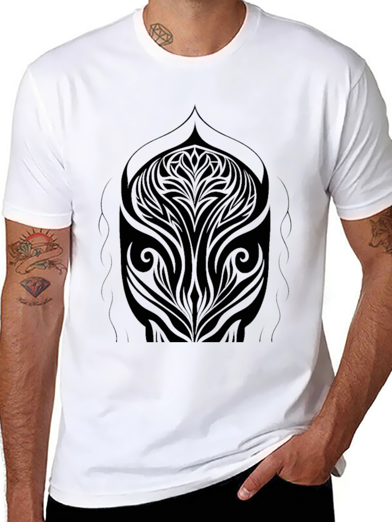 Abstract Tribal Art Black T-Shirt