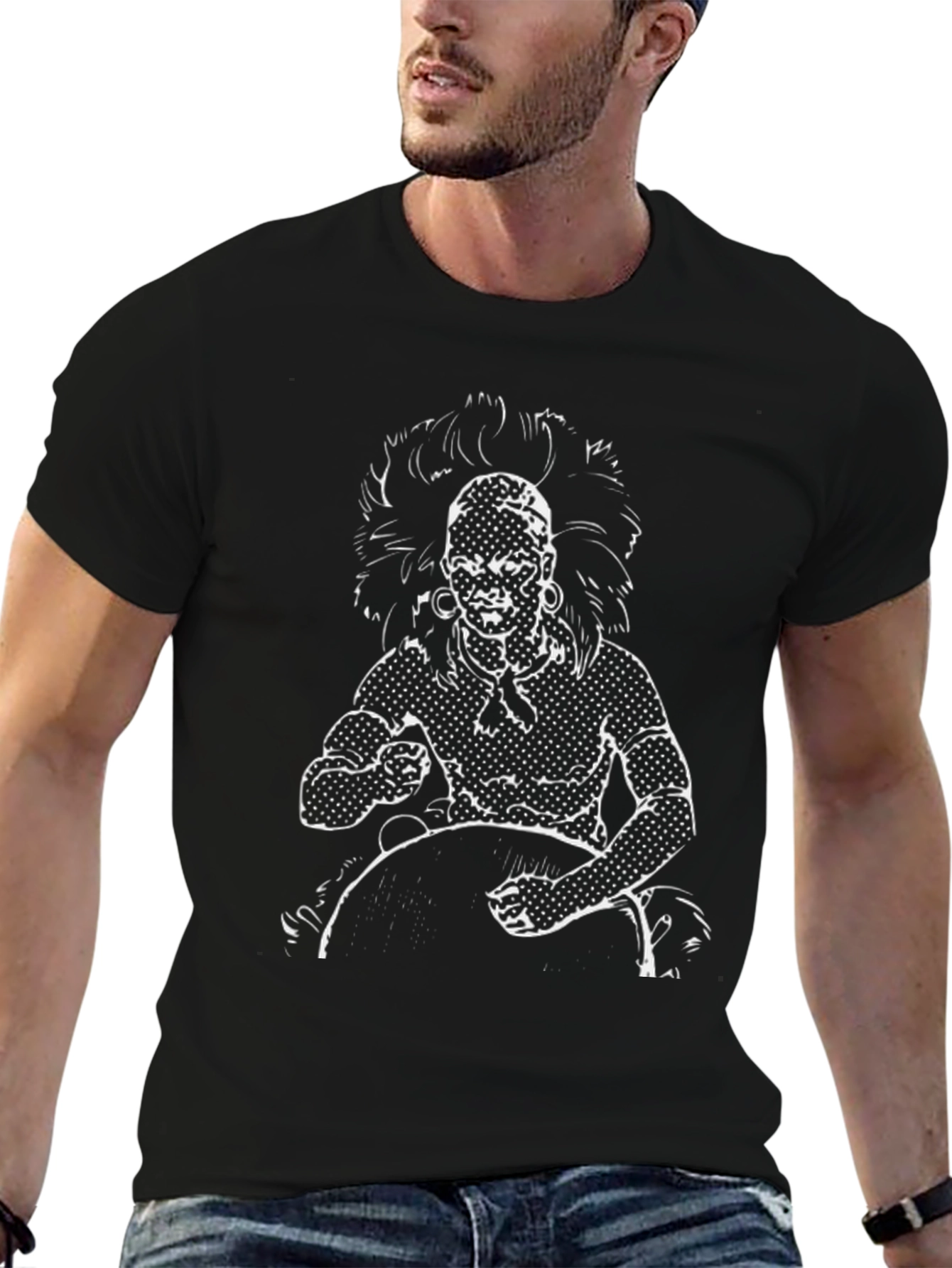 Tribal Drummer Graphic Tee - Bold & Unique