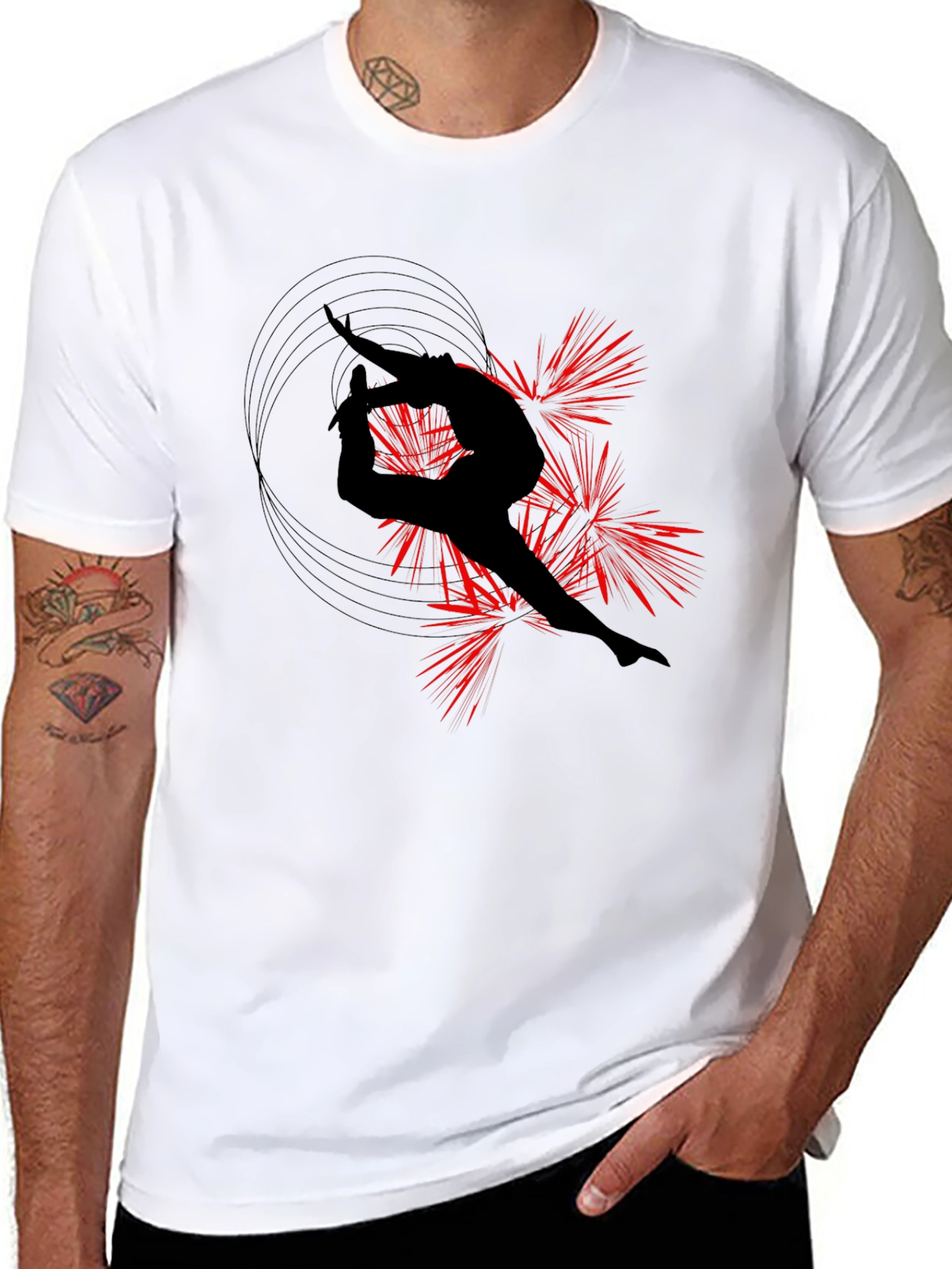 Artistic Silhouette Tee - Black Graphic T-Shirt