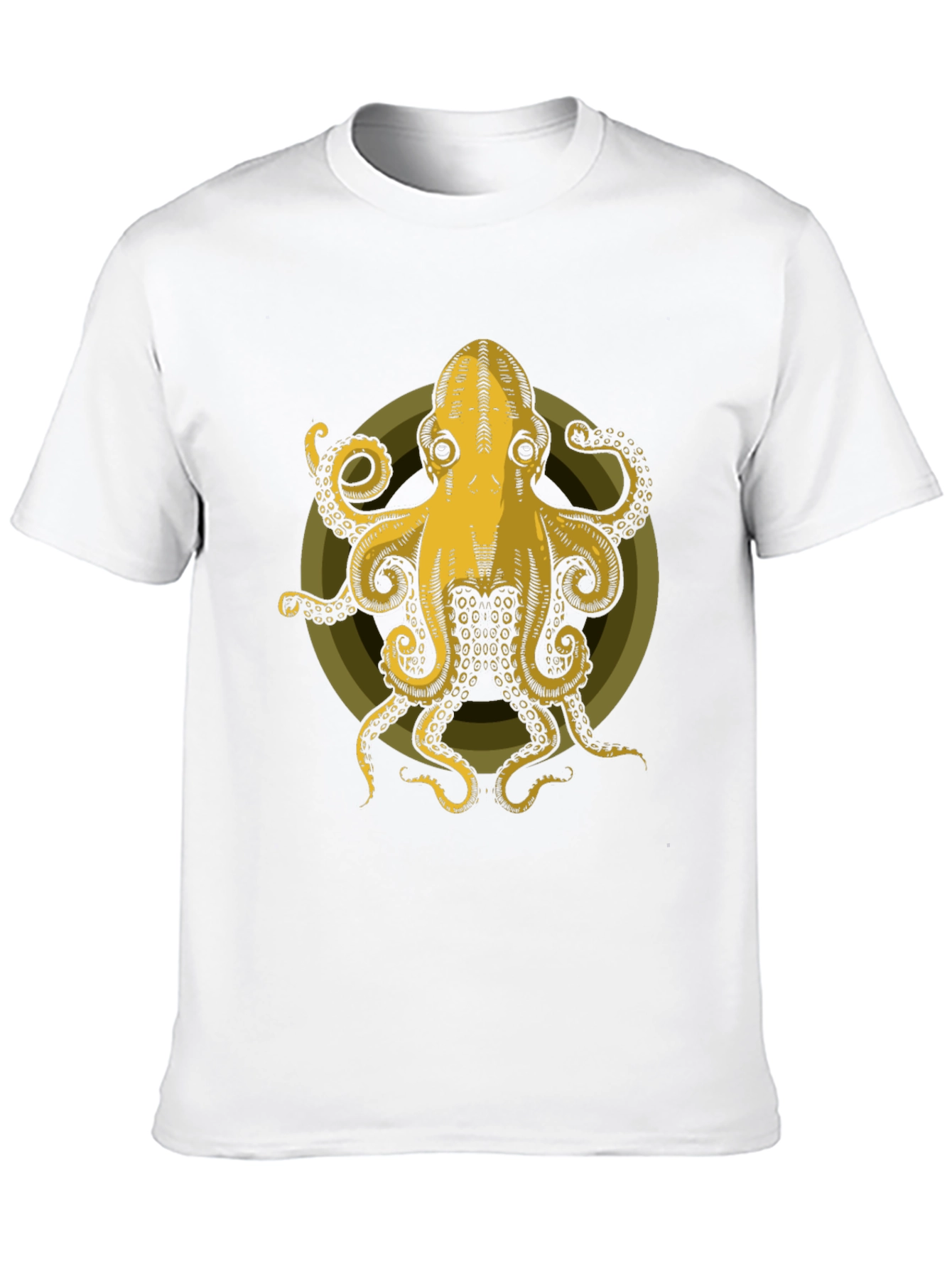 Octopus Graphic Tee - Mens Black Cotton T-Shirt
