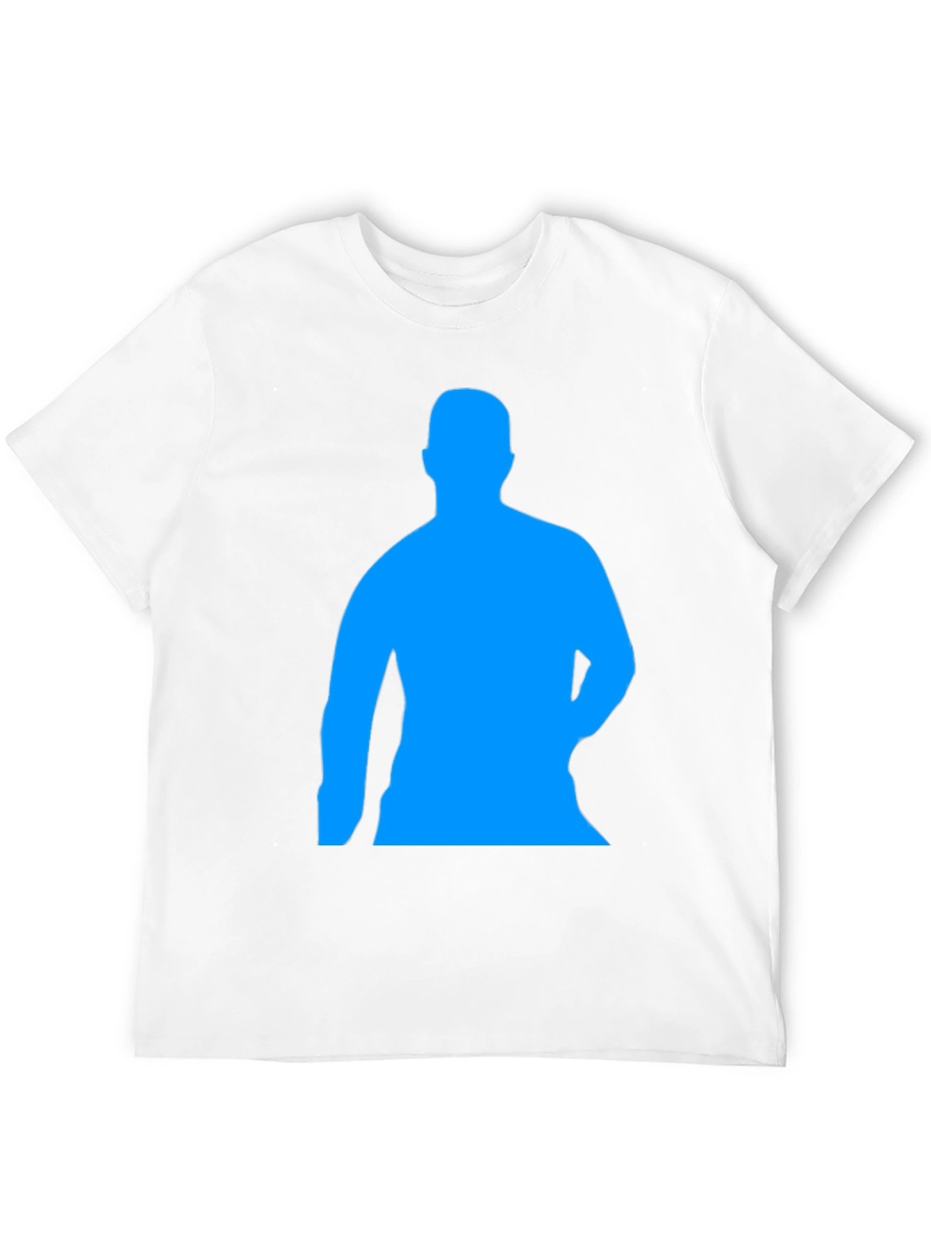 Mens Black T-Shirt with Blue Silhouette Print