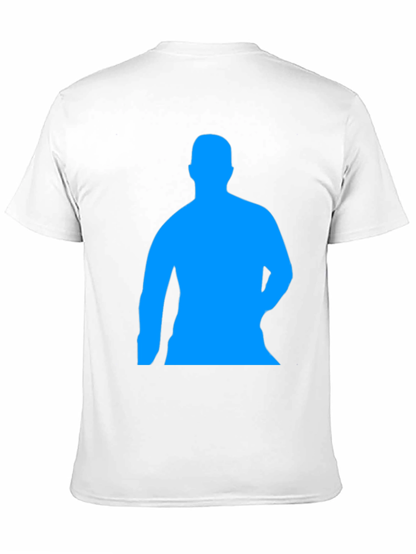 Mens Black T-Shirt with Blue Silhouette Print