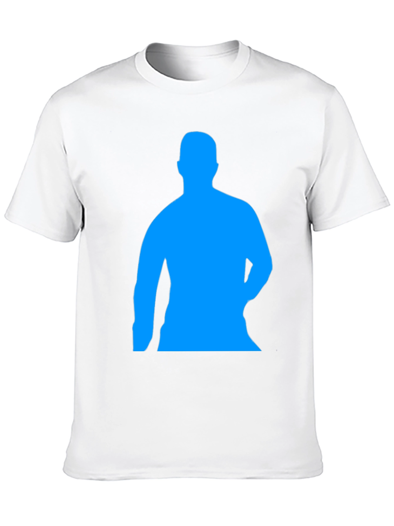 Mens Black T-Shirt with Blue Silhouette Print