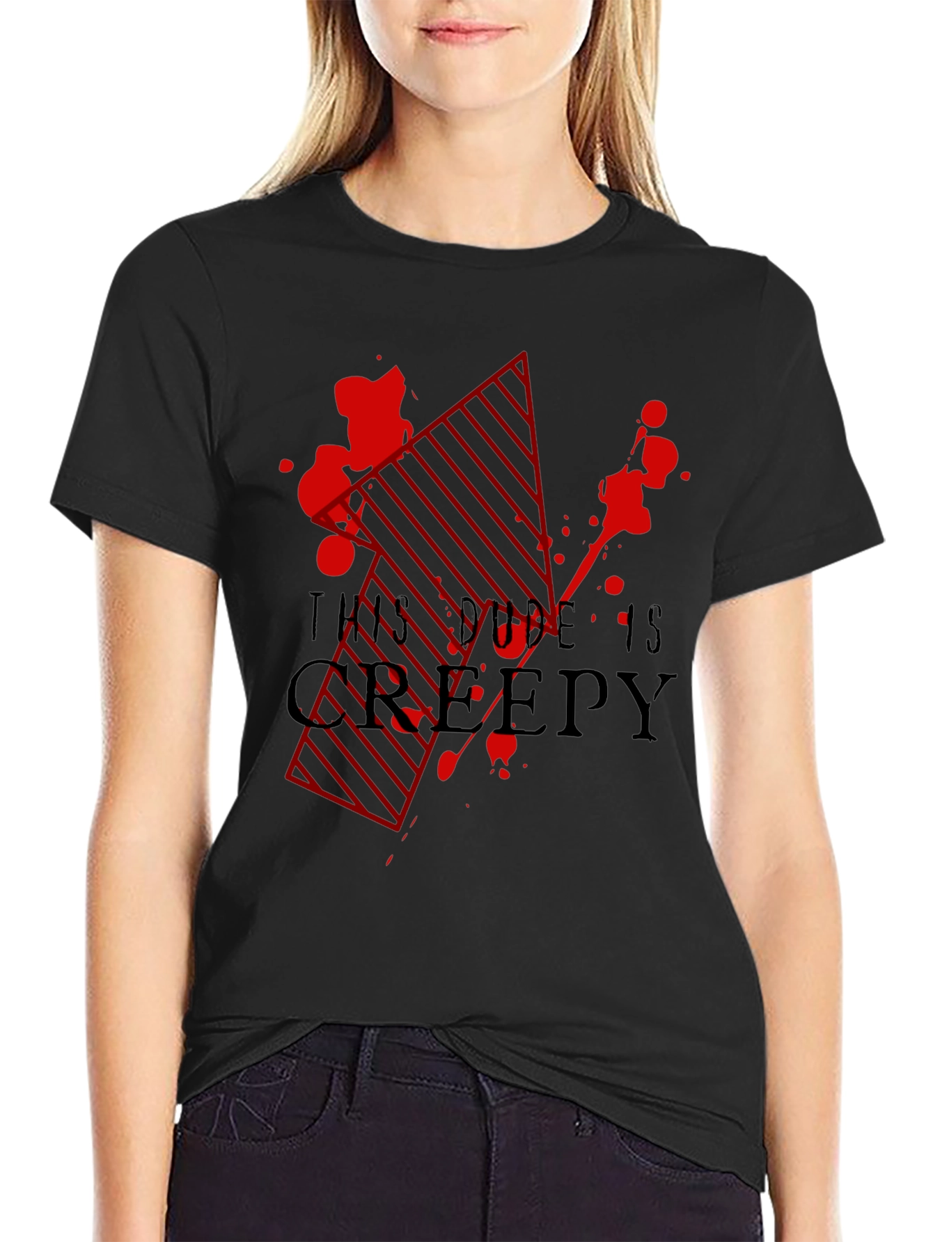 Creepy Dude Graphic Tee - Black T-Shirt