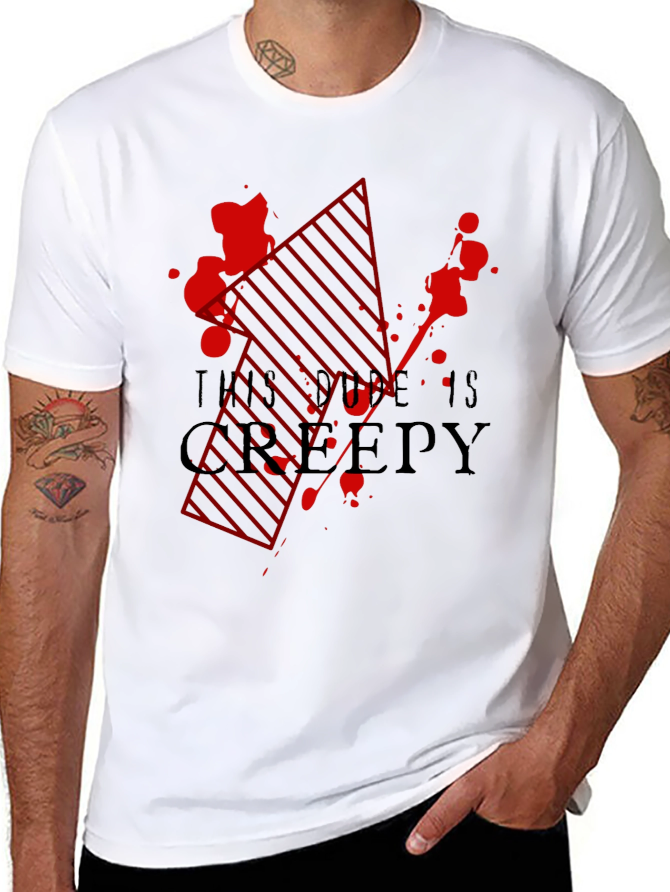 Creepy Dude Graphic Tee - Black T-Shirt