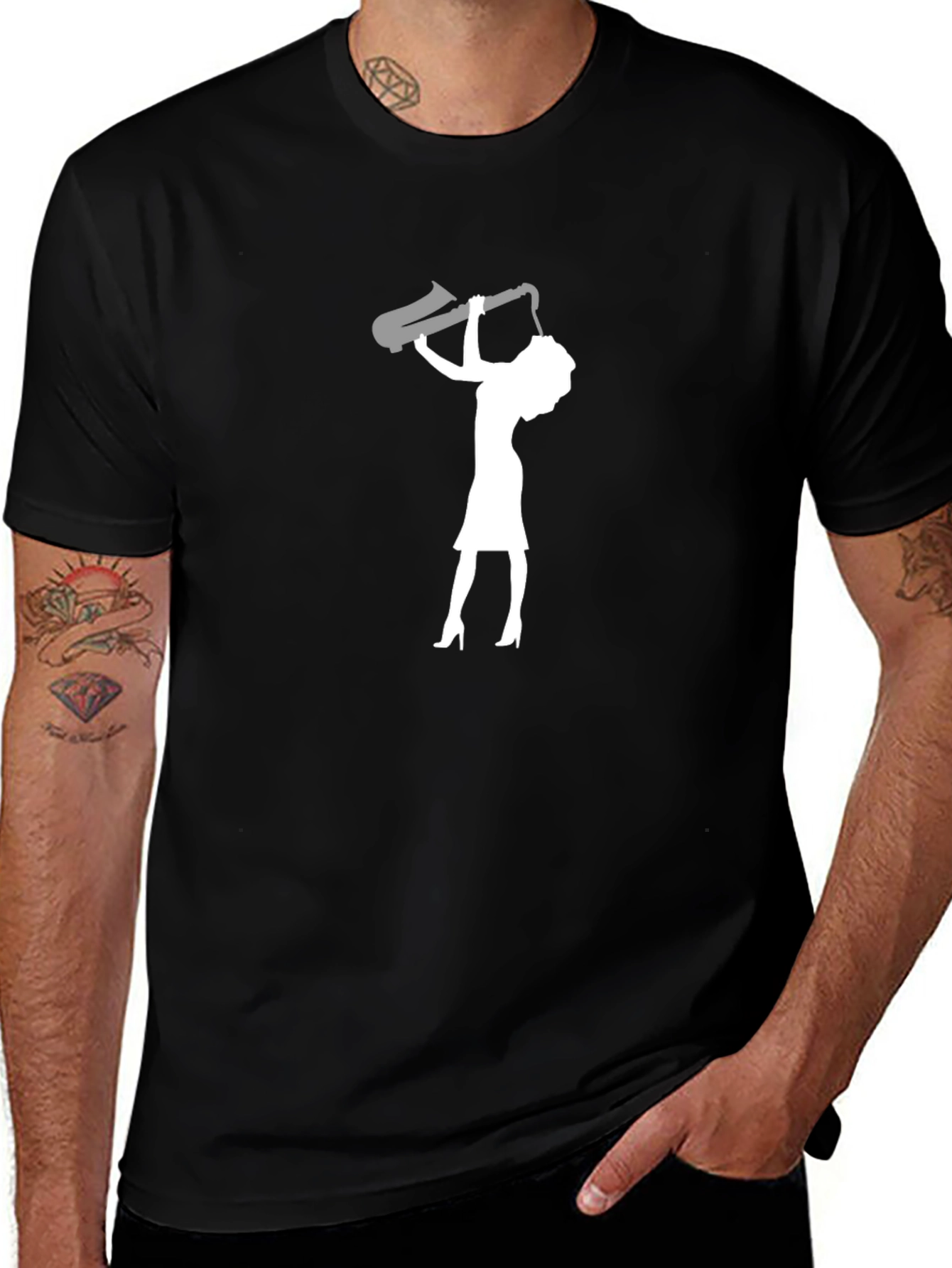 Saxophone Diva Black T-Shirt
