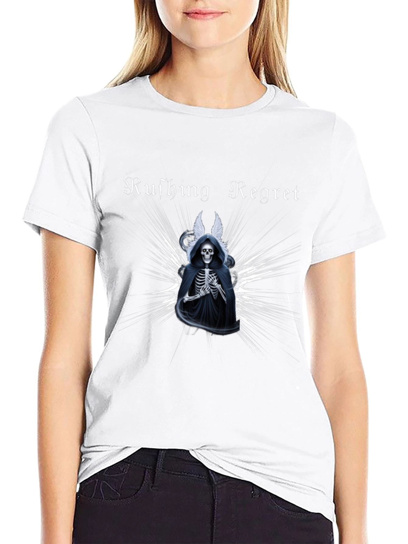 Rushing Regret Skeleton Graphic T-Shirt