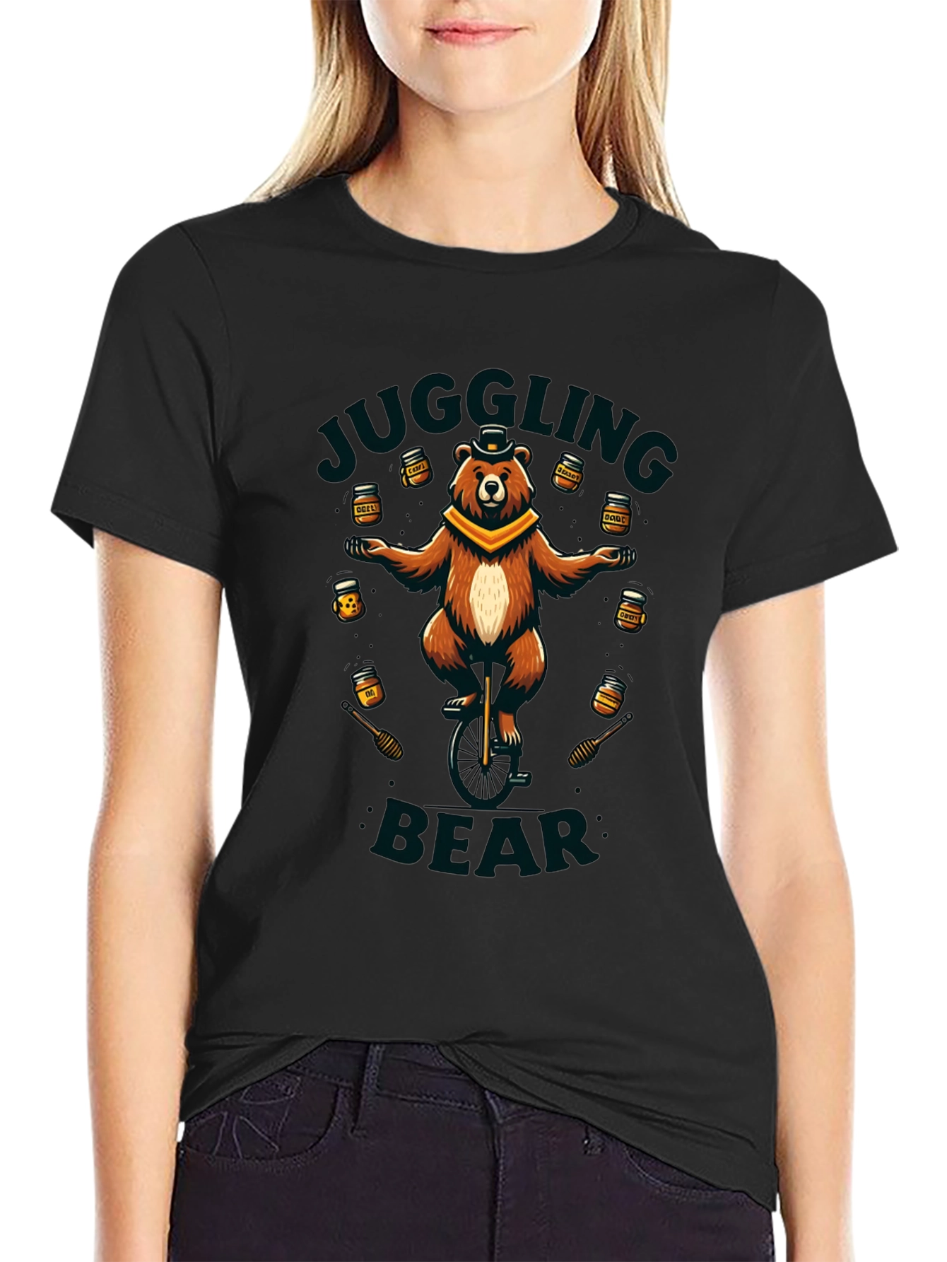 Juggling Bear Graphic Tee - Unique Design