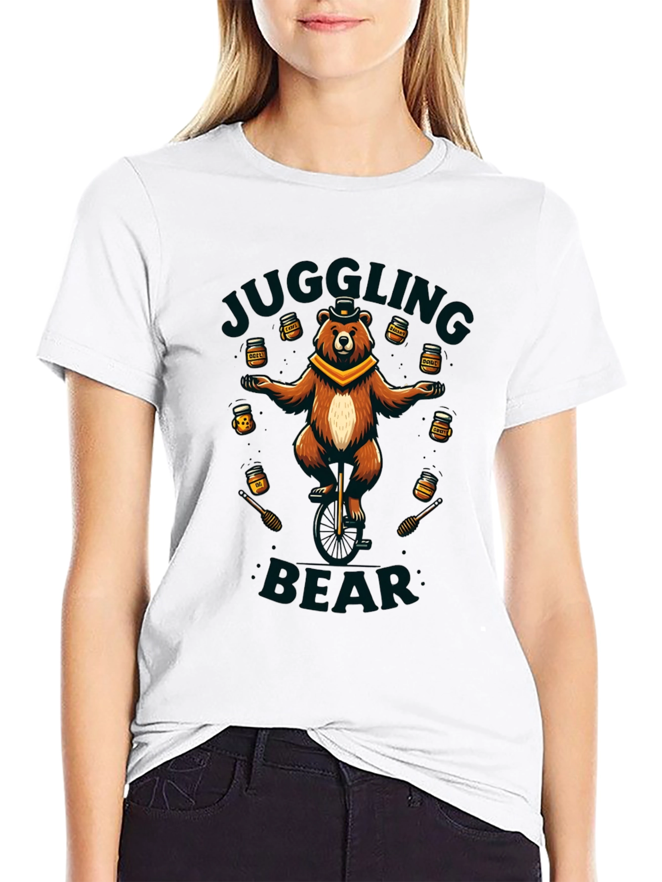 Juggling Bear Graphic Tee - Unique Design