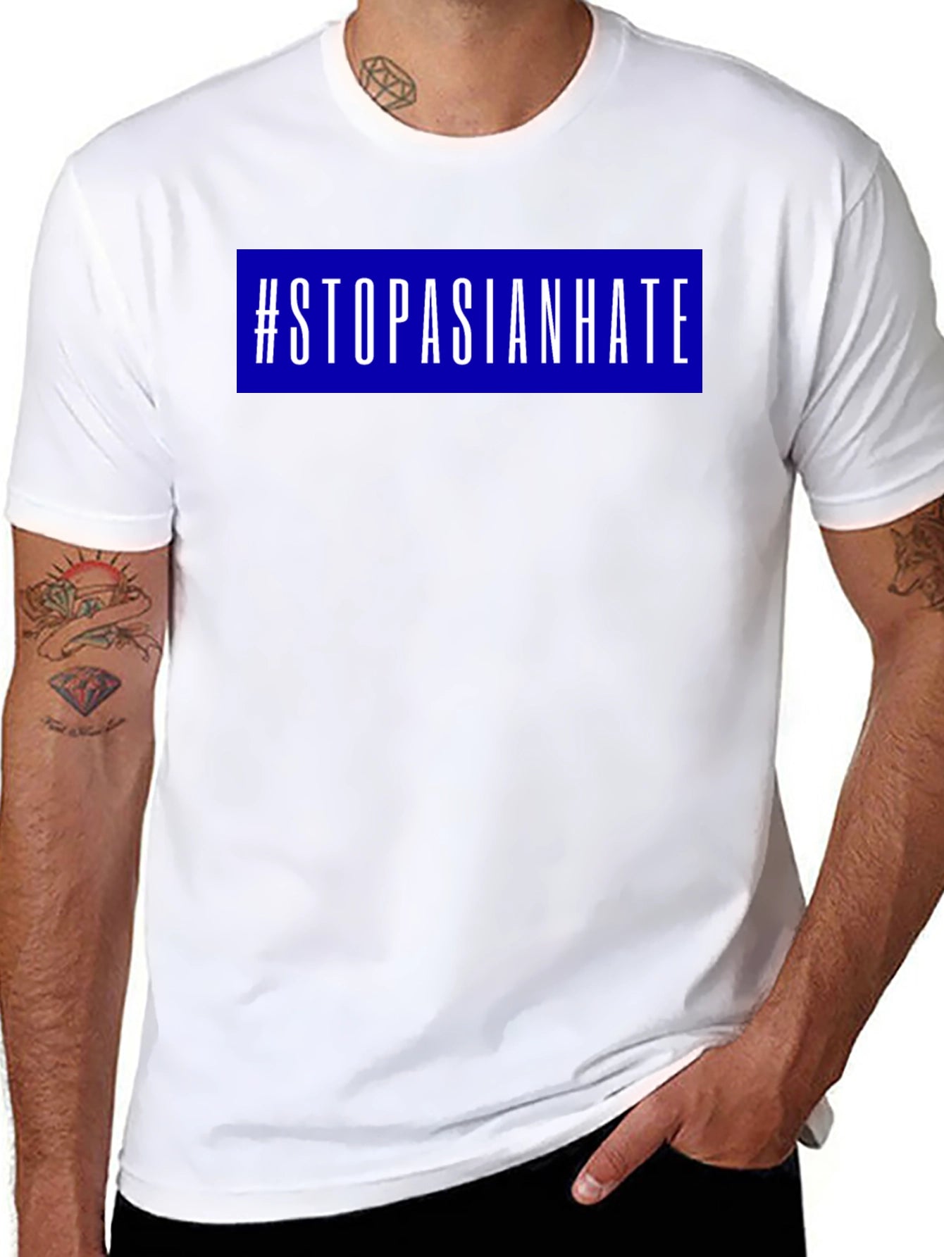 #StopAsianHate Graphic Tee - Black Crew Neck Shirt