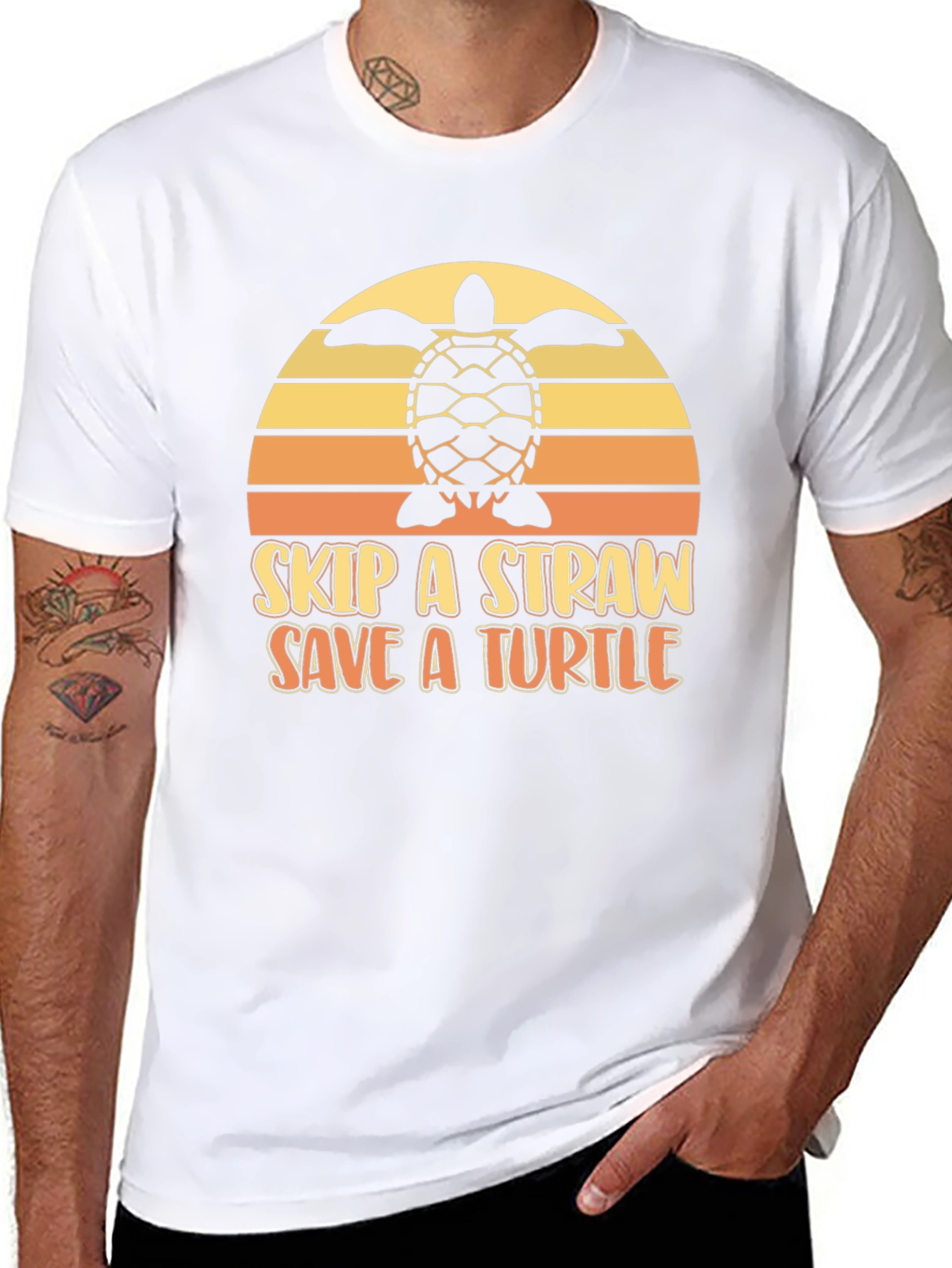 Skip a Straw Save a Turtle Black Graphic Tee