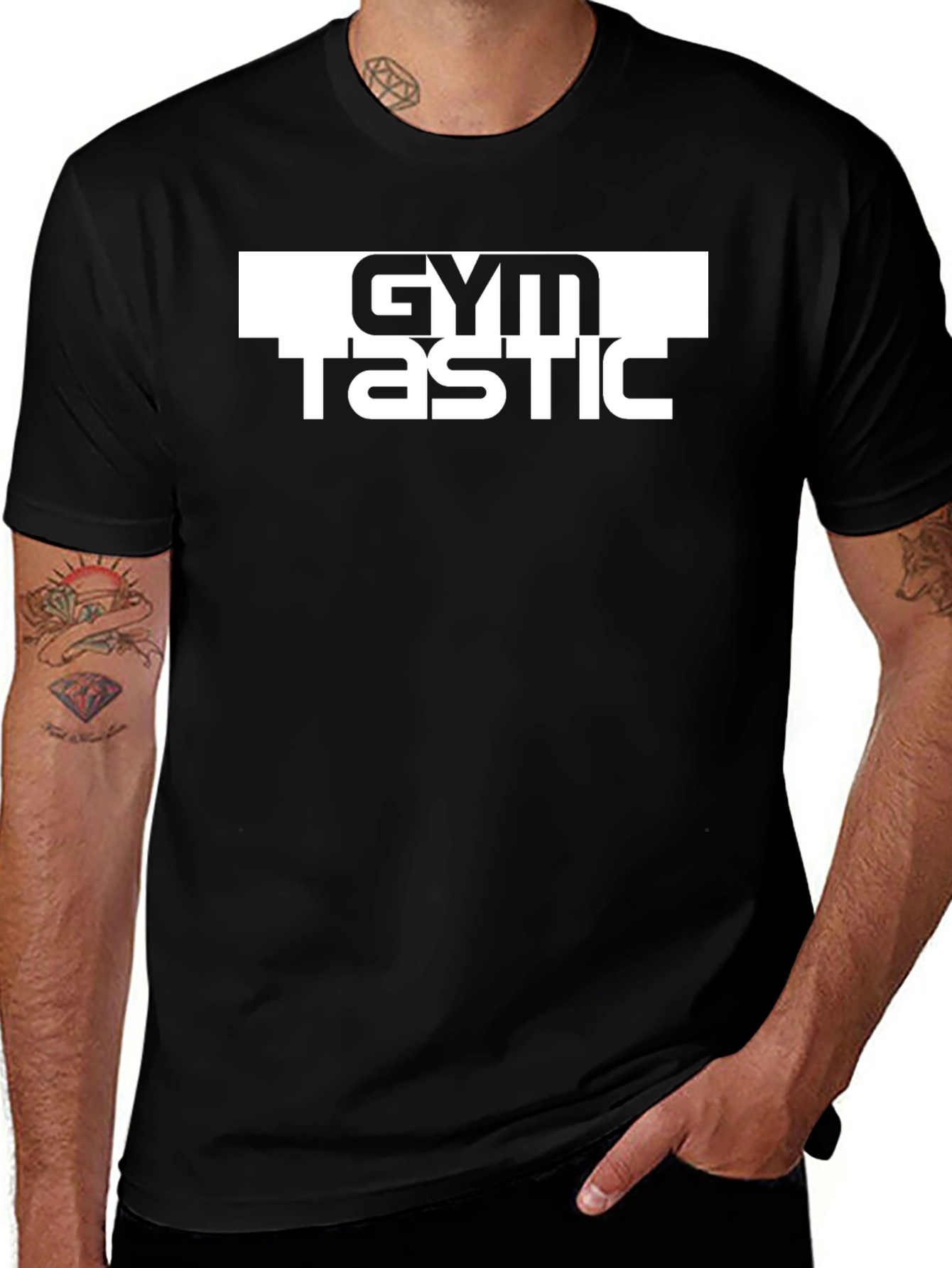Gymtastic Black T-Shirt - Workout Motivation
