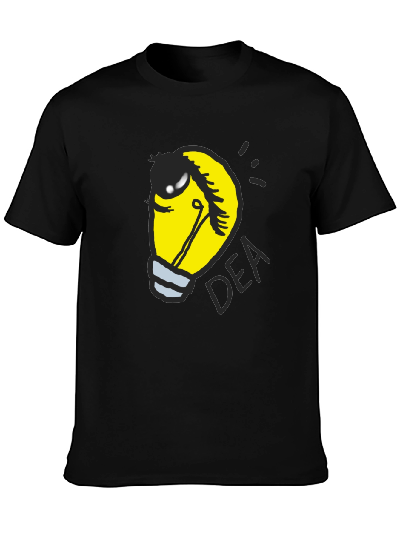 Idea Light Bulb Black T-Shirt