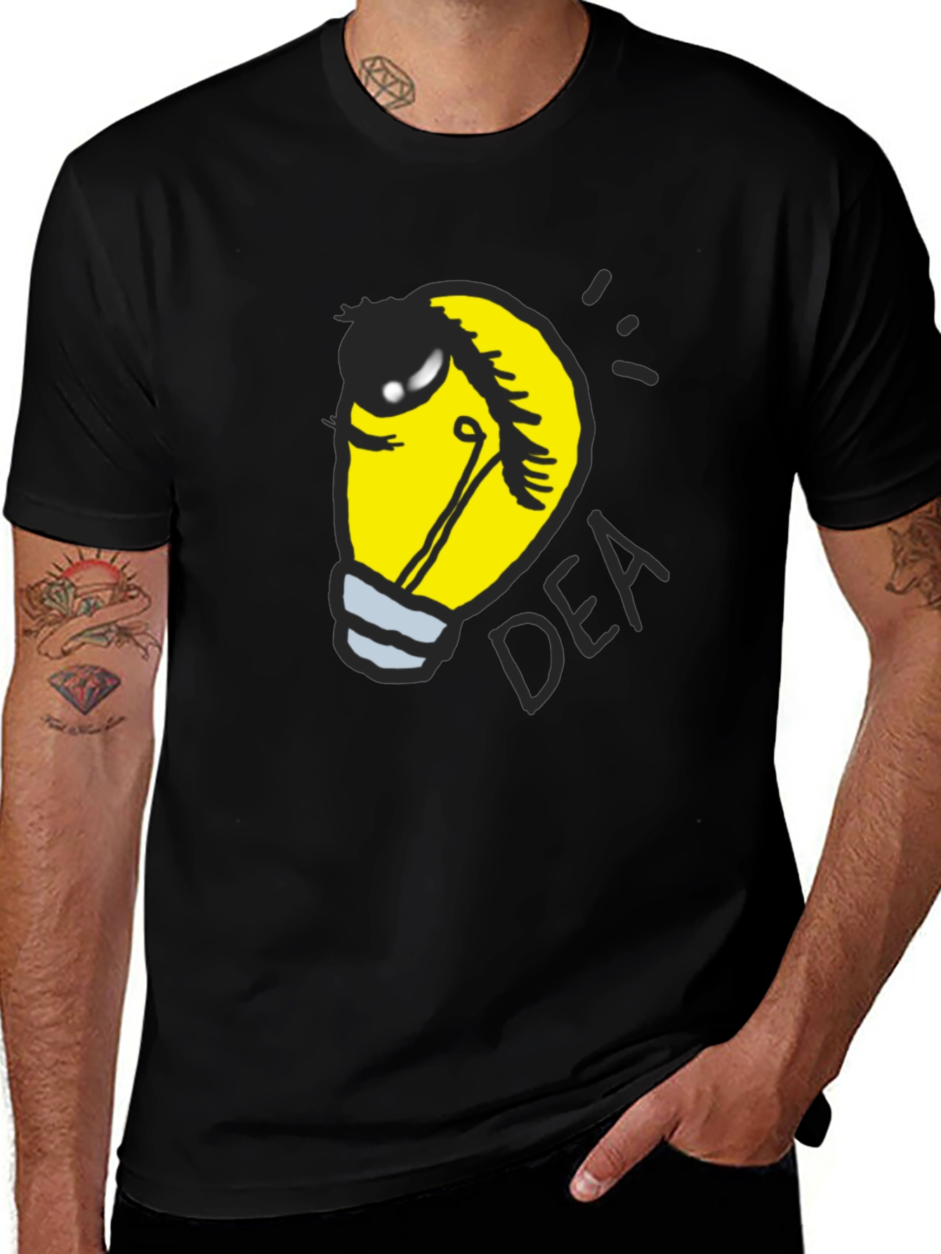 Idea Light Bulb Black T-Shirt