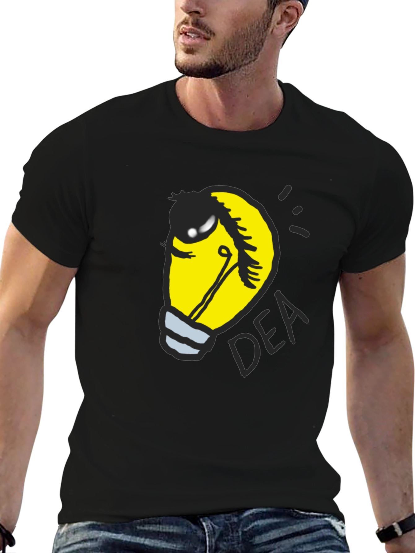 Idea Light Bulb Black T-Shirt