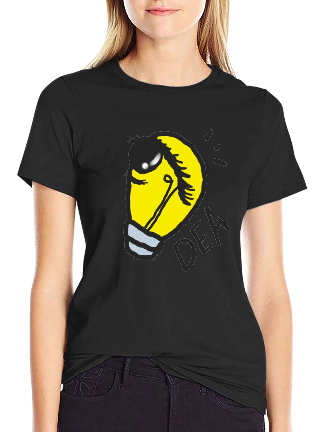 Idea Light Bulb Black T-Shirt