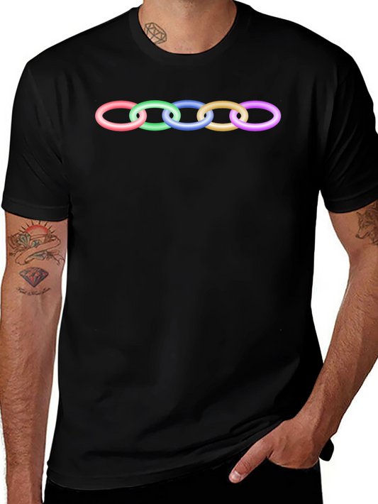 Colorful Linked Rings Graphic Tee