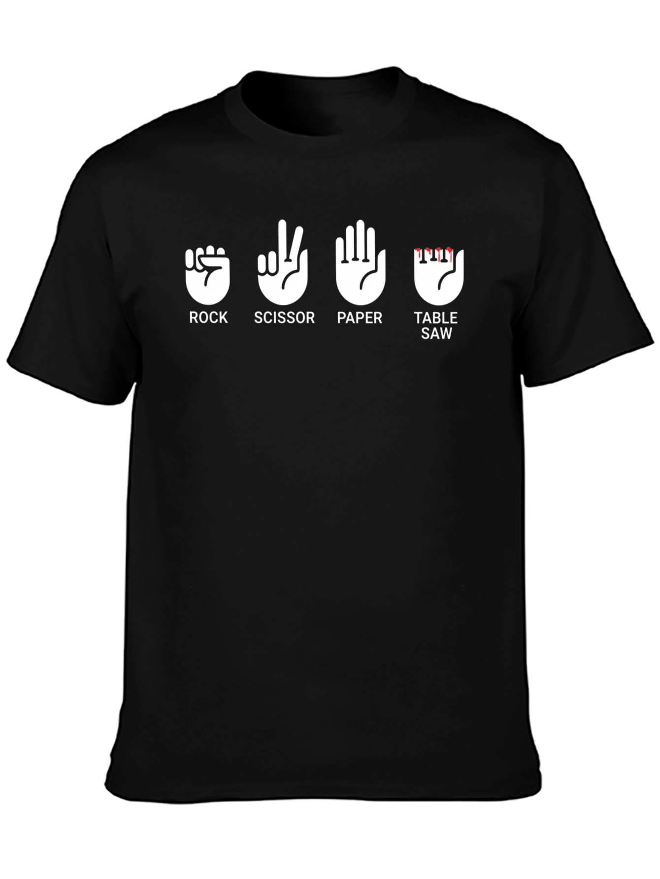 Rock Paper Scissors Table Saw Funny T-Shirt