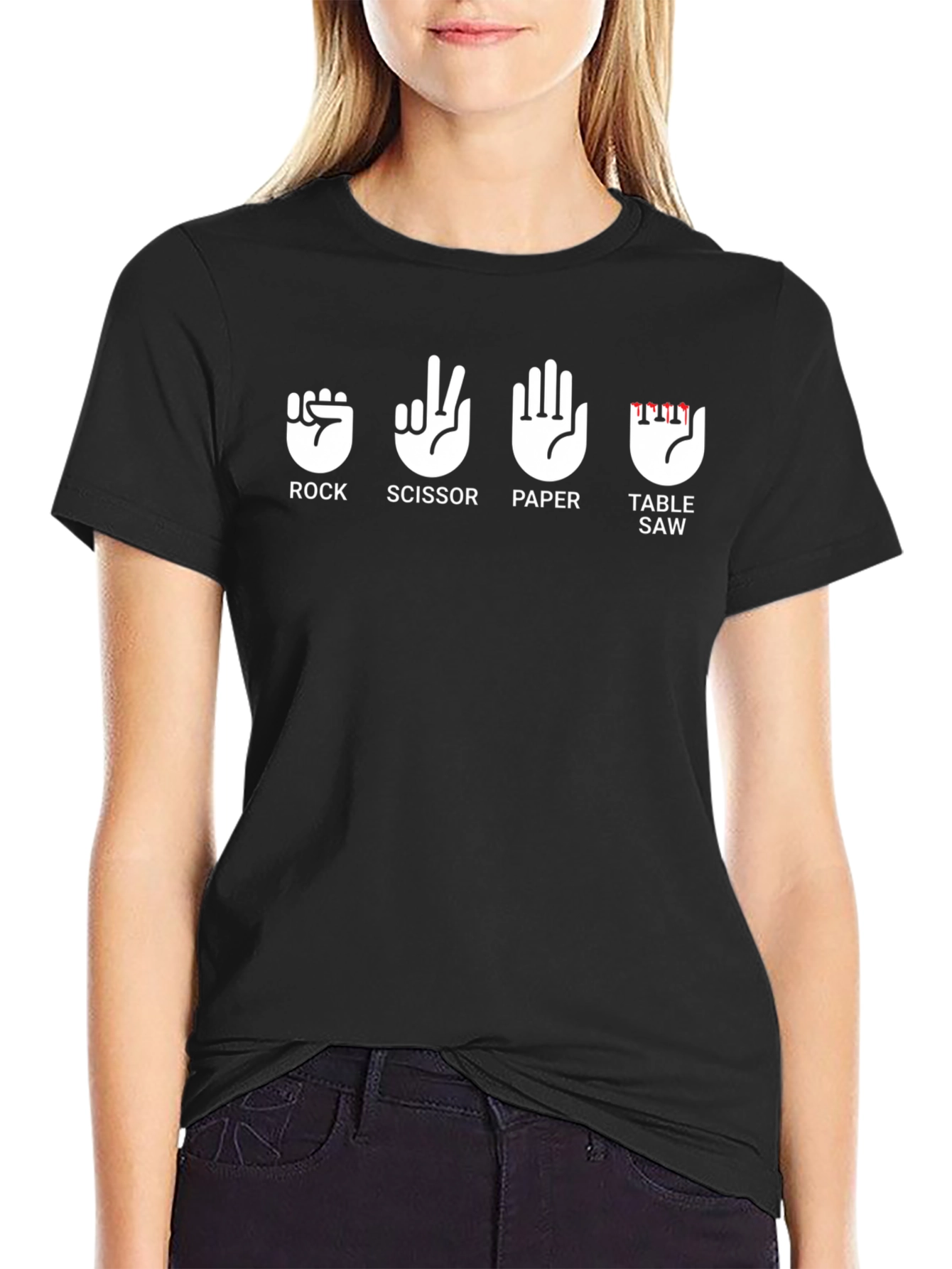 Rock Paper Scissors Table Saw Funny T-Shirt