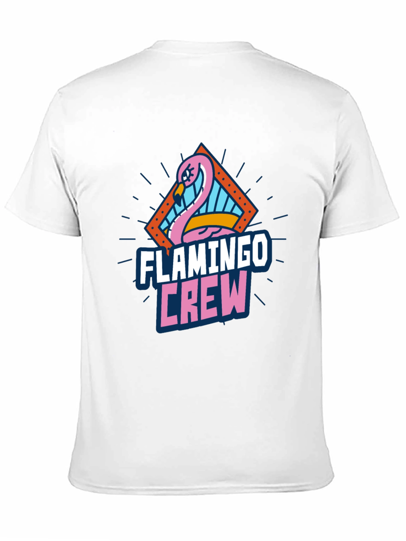 Flamingo Crew Graphic Tee - Black Cotton T-Shirt