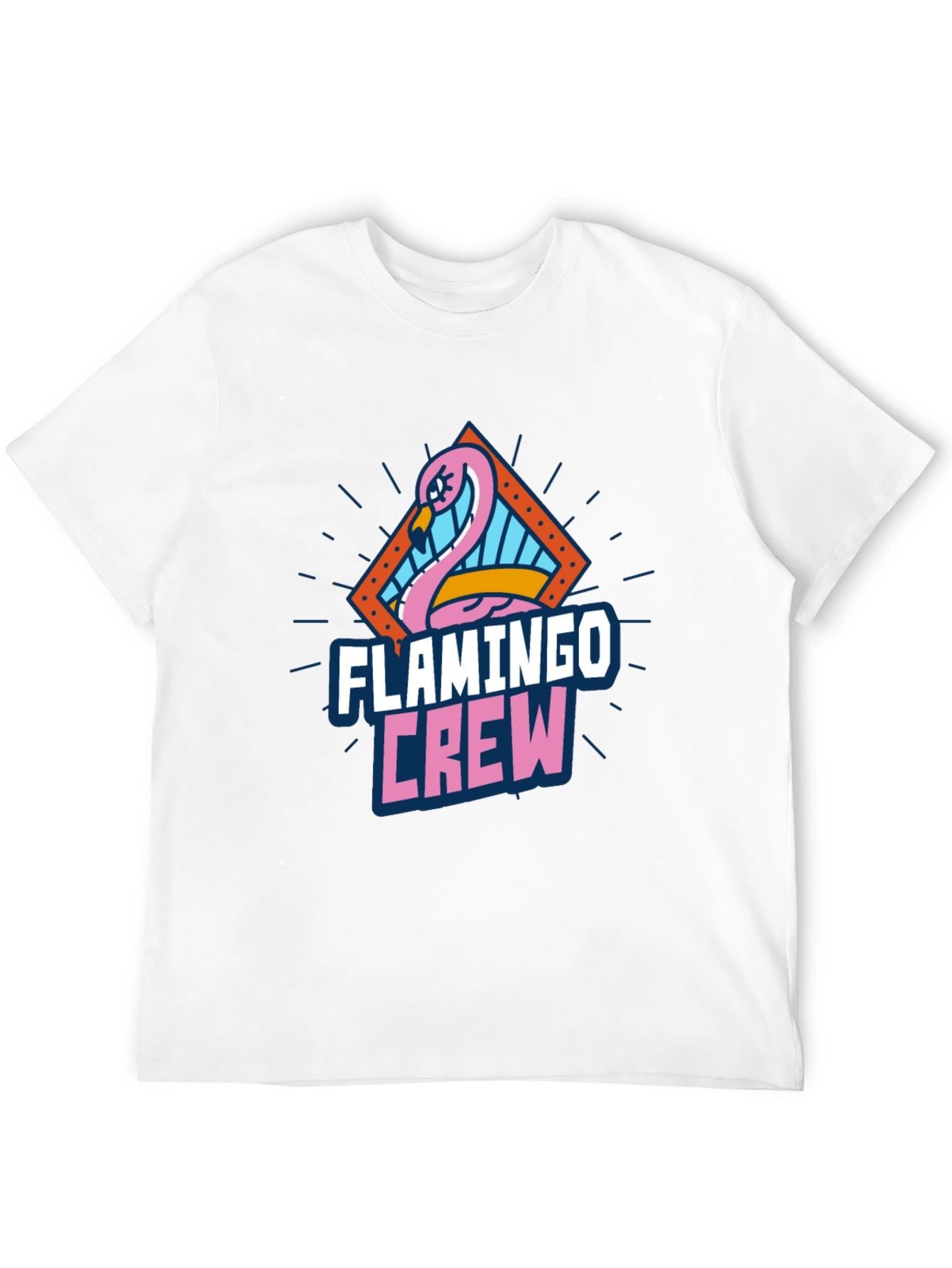 Flamingo Crew Graphic Tee - Black Cotton T-Shirt