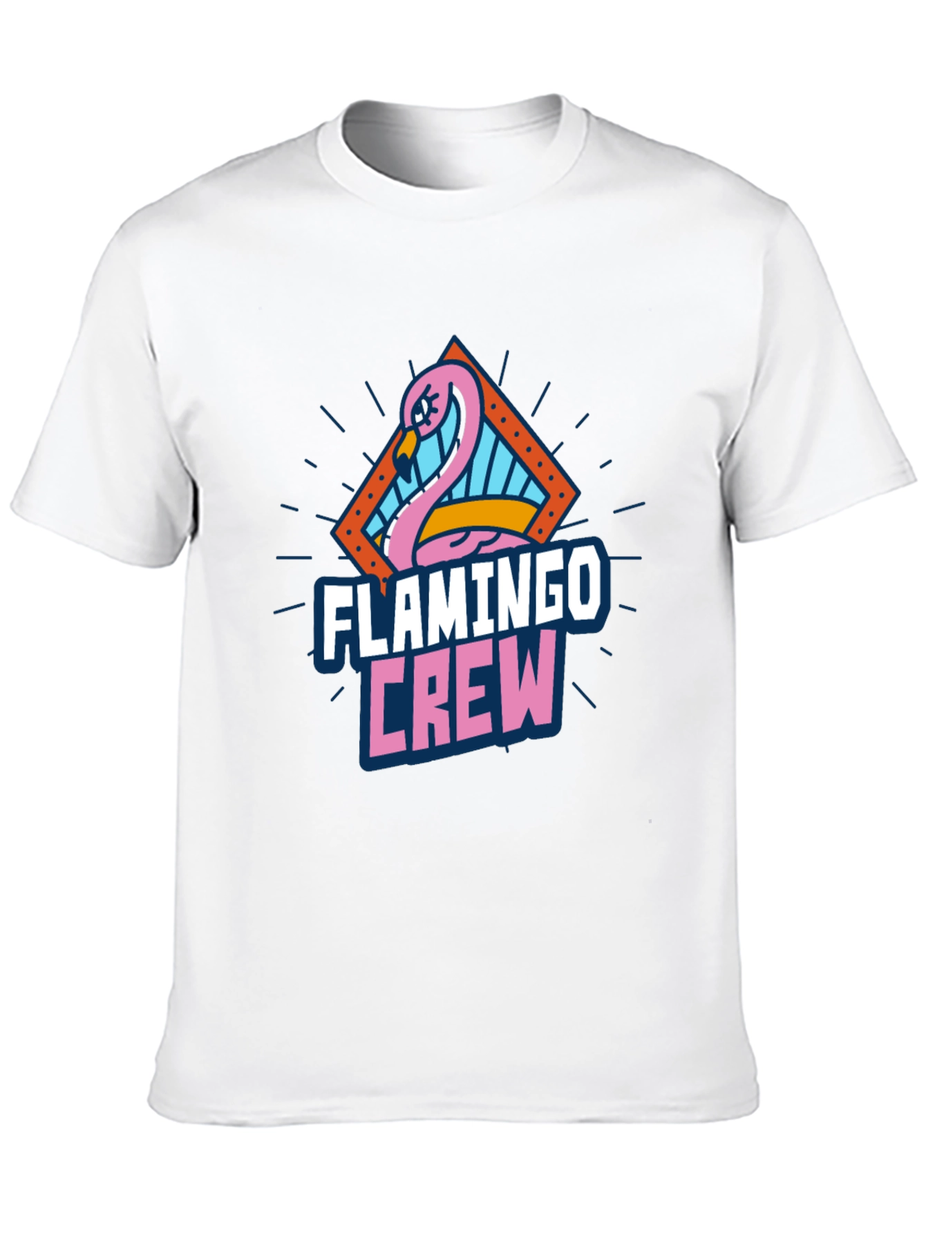 Flamingo Crew Graphic Tee - Black Cotton T-Shirt