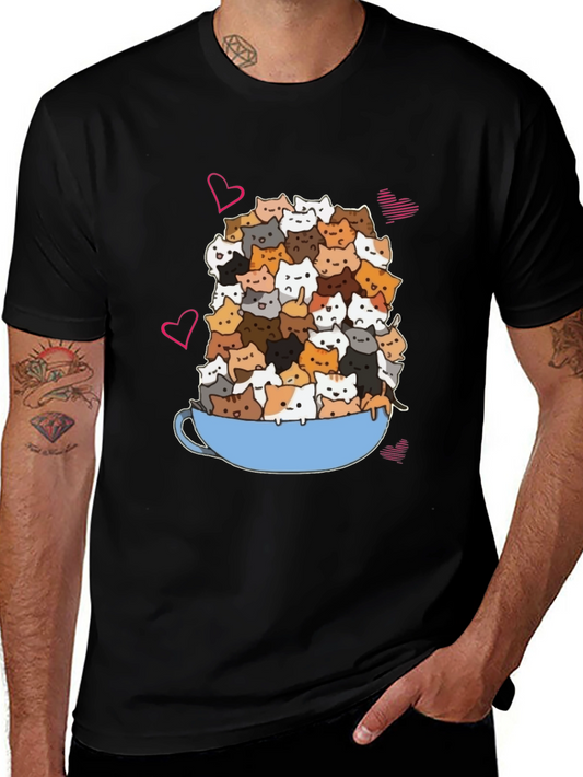 Cat Lover T-Shirt: Overflowing Mug of Kittens!