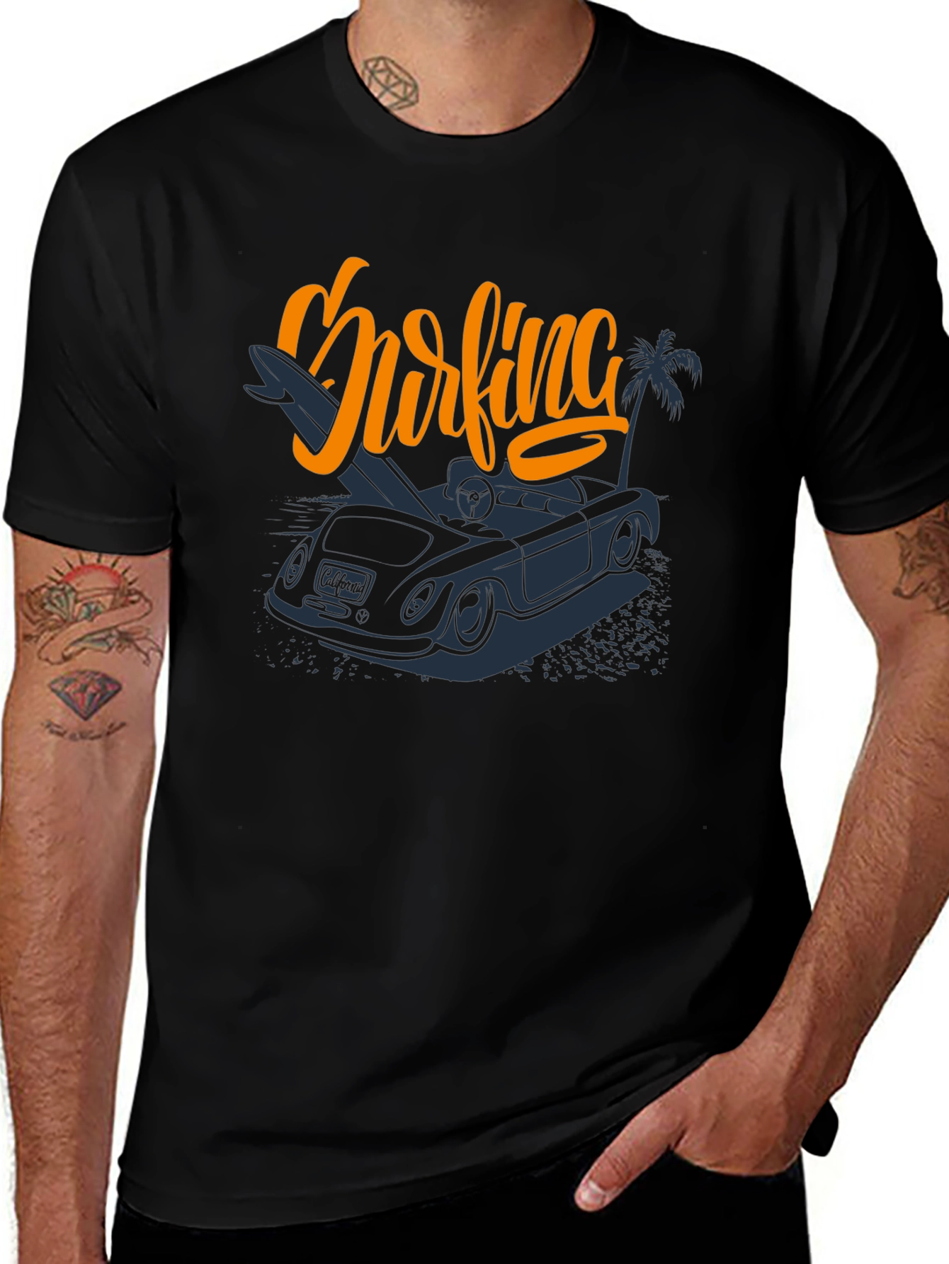 Surfing Car Graphic Tee -  Vacation Ready