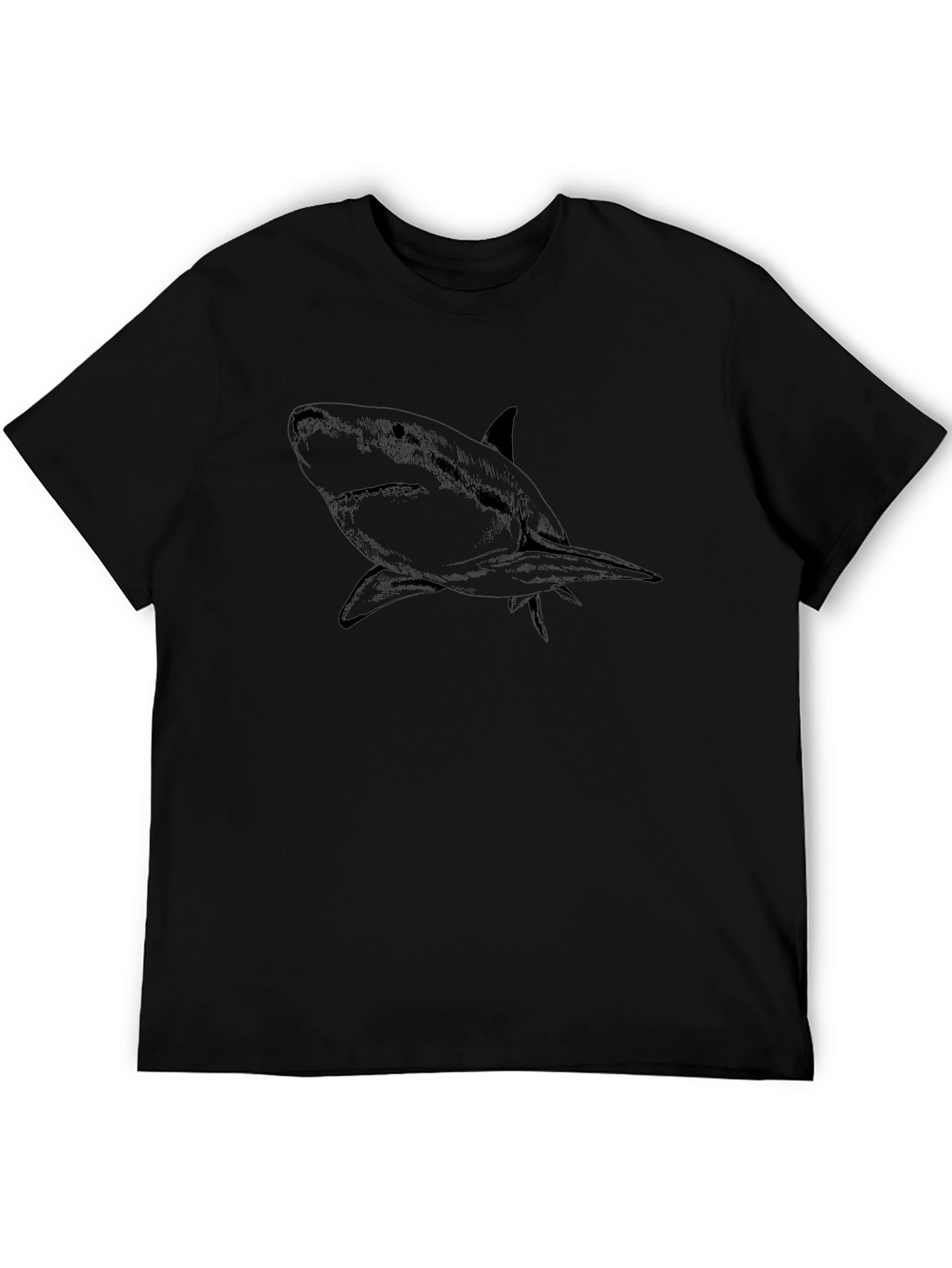 Mens Black Shark Graphic T-Shirt