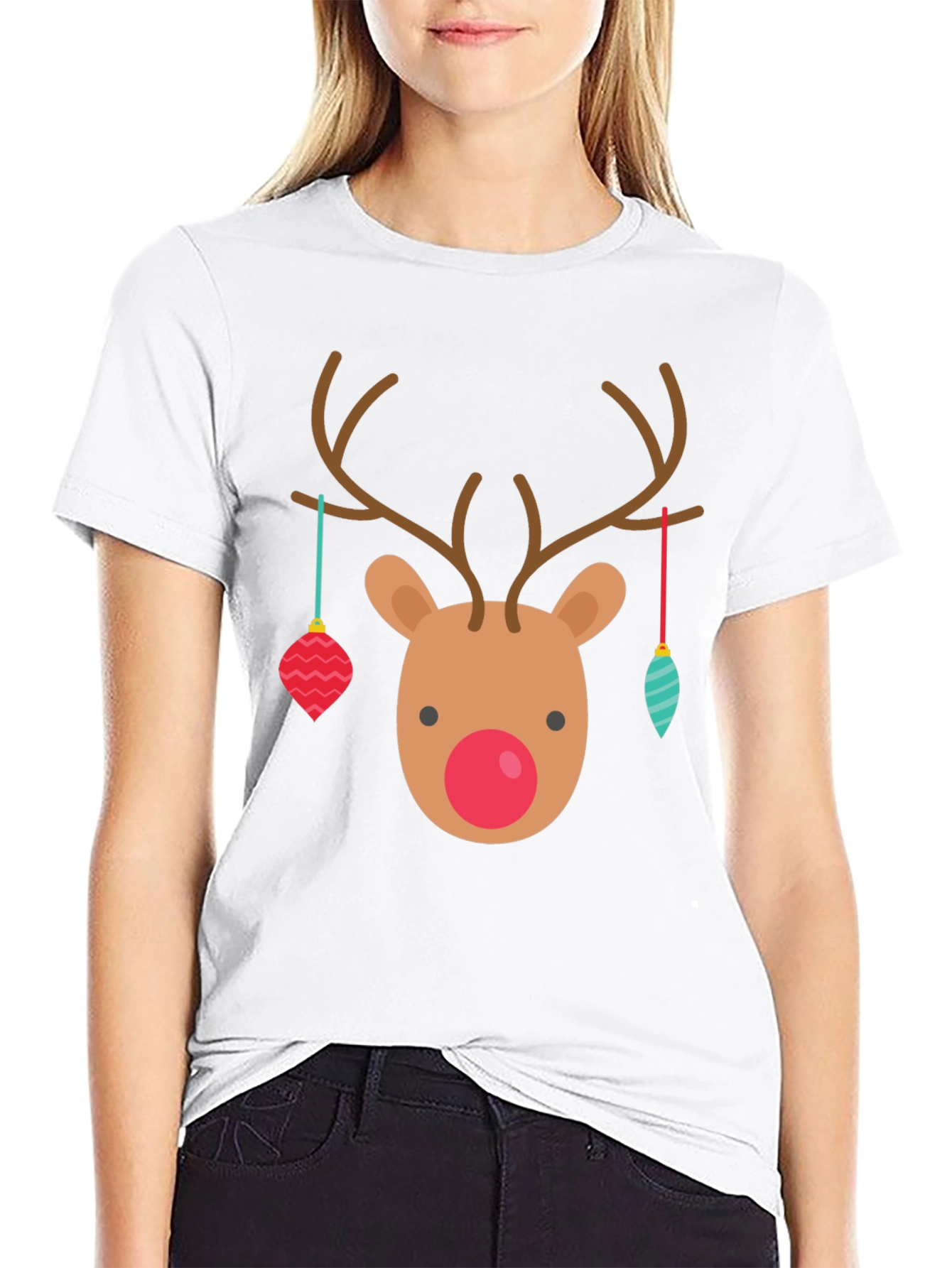 Festive Reindeer Christmas Graphic Tee