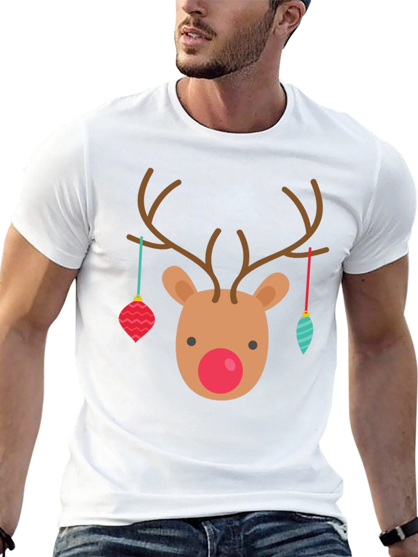 Festive Reindeer Christmas Graphic Tee