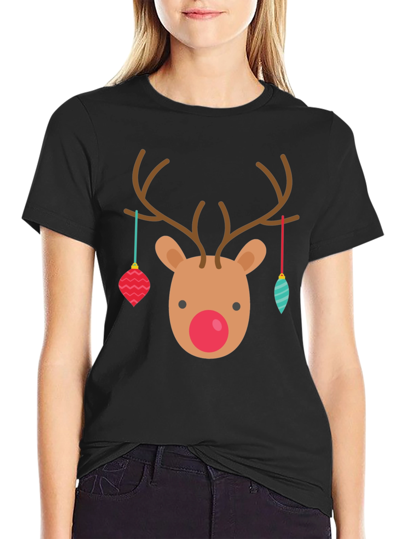 Festive Reindeer Christmas Graphic Tee
