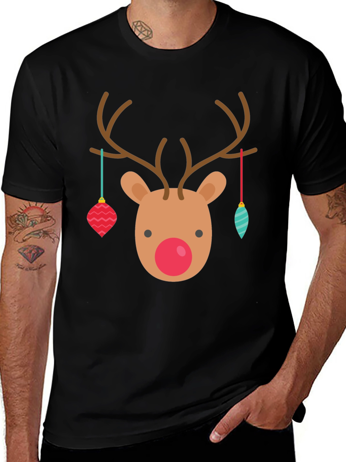 Festive Reindeer Christmas Graphic Tee