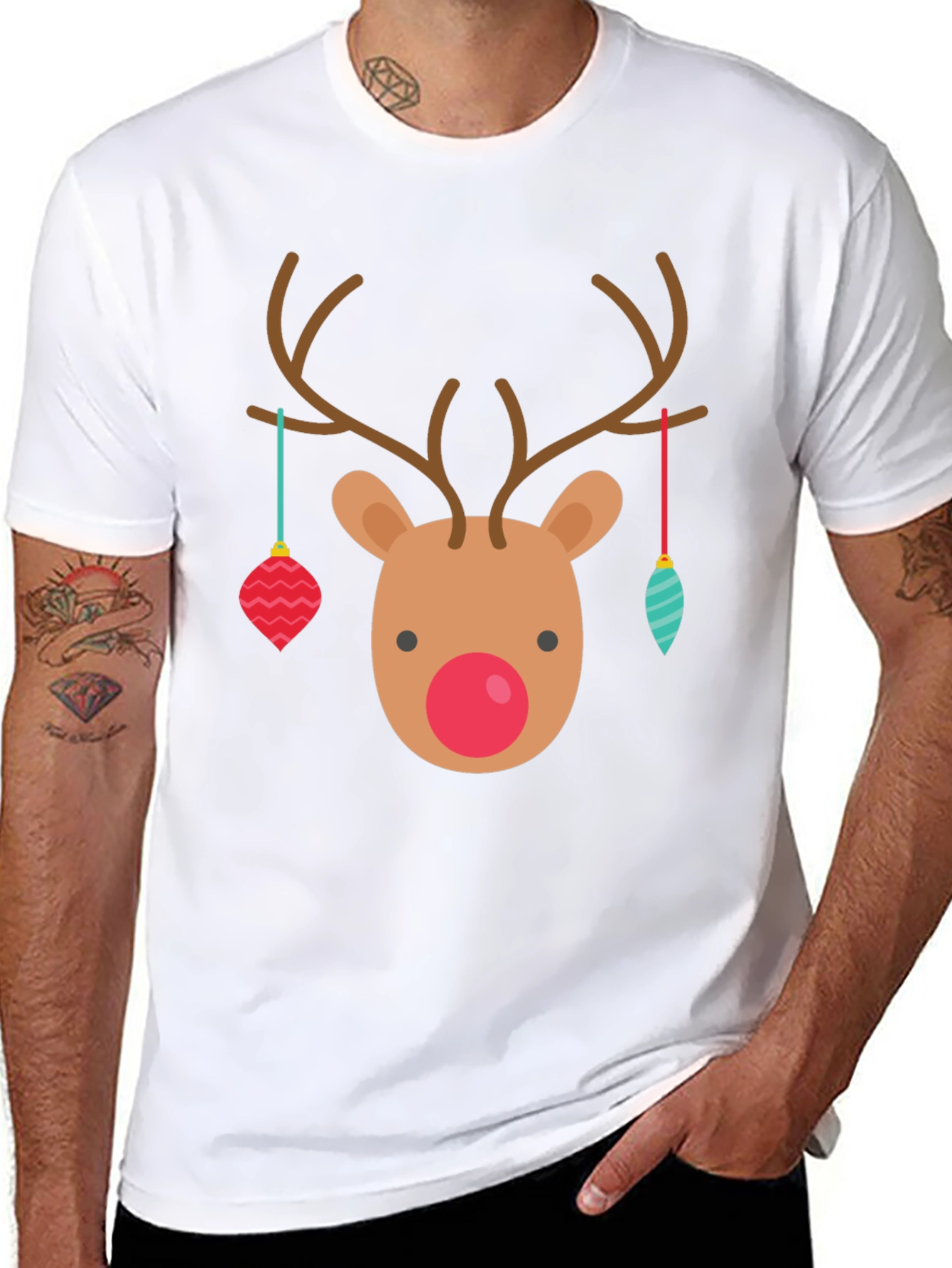 Festive Reindeer Christmas Graphic Tee