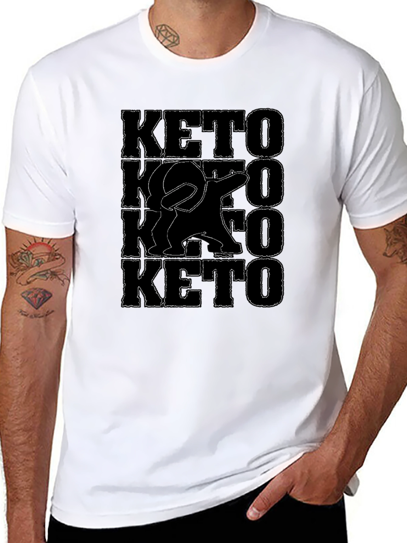 Keto Dab Graphic Tee - Black