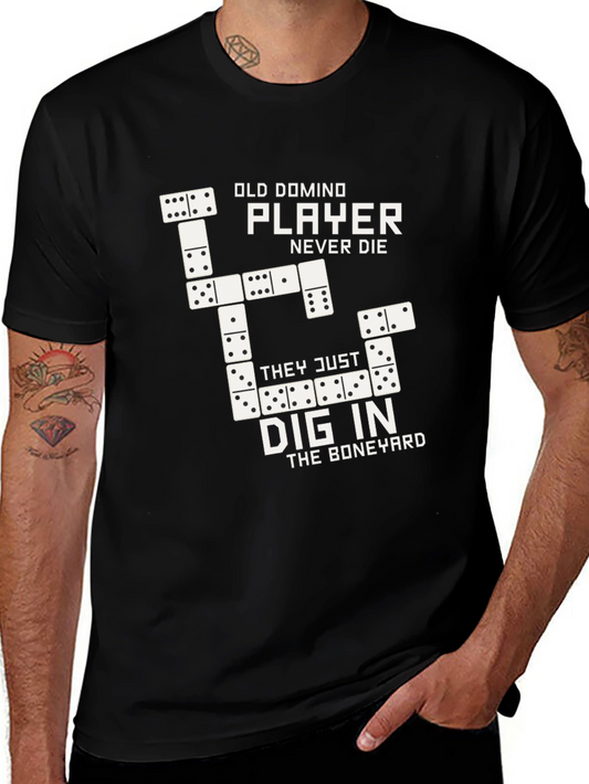 Old Domino Player Graphic Tee - Never Die Dig In