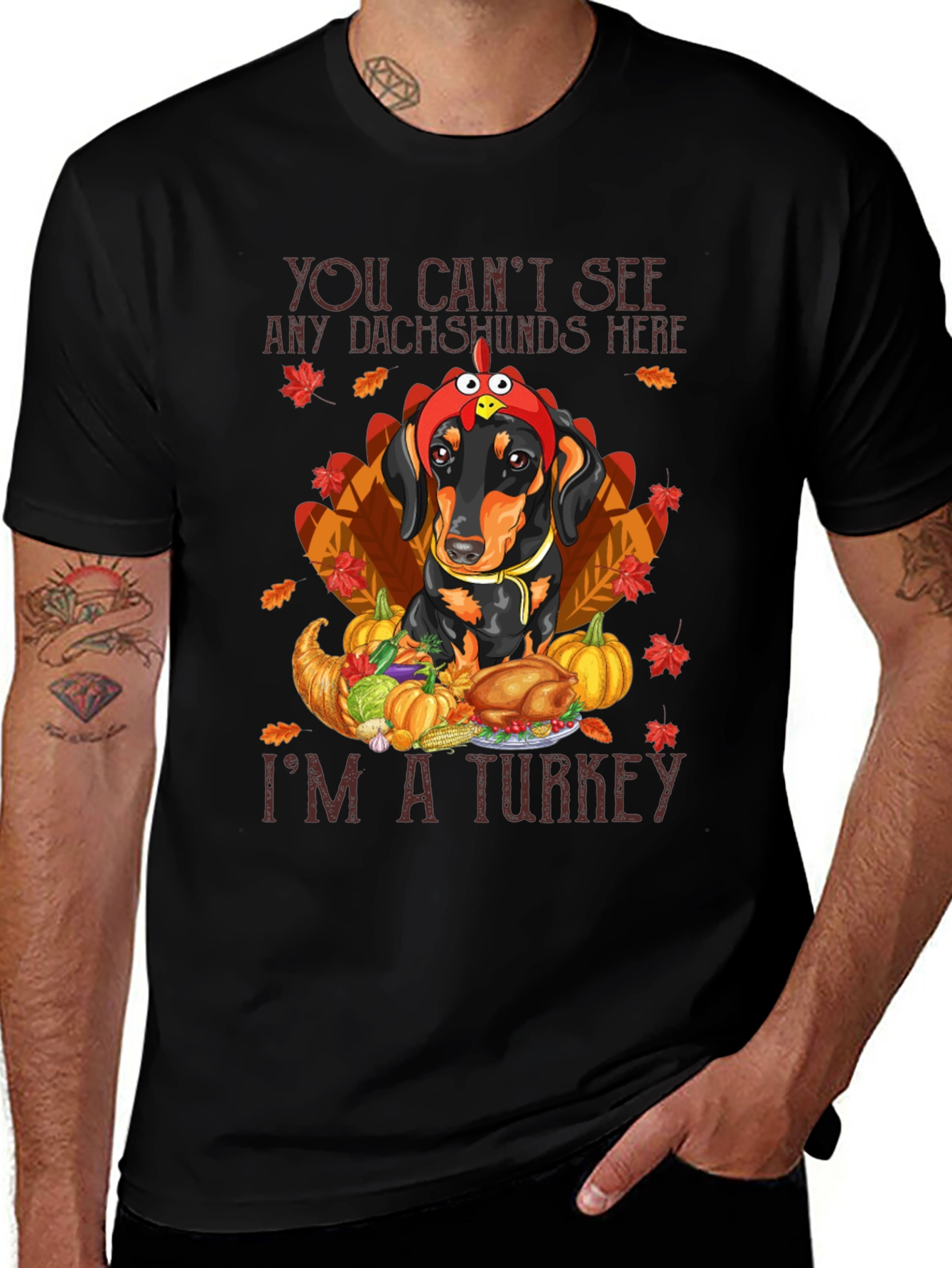 Thanksgiving Dachshund Turkey T-Shirt