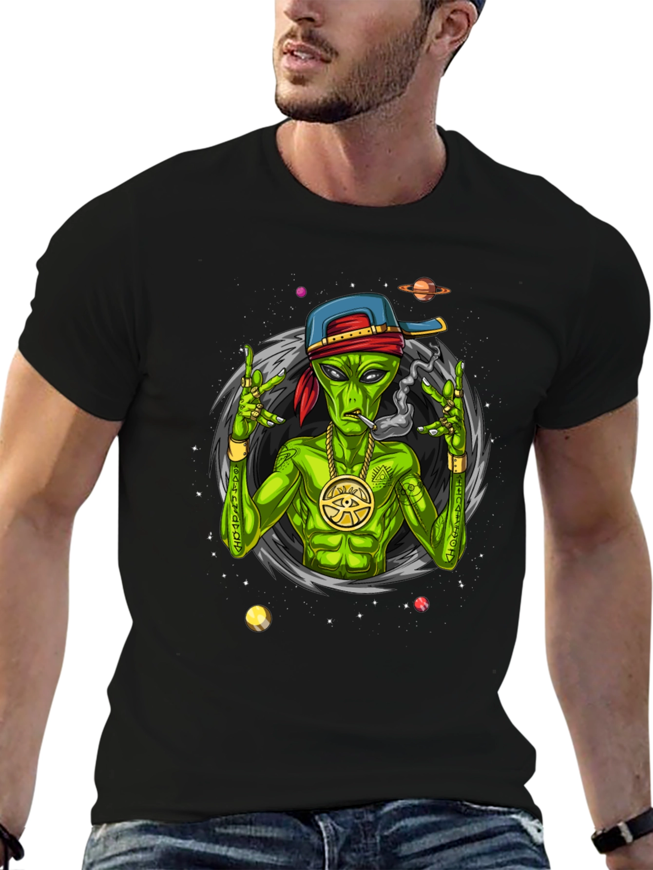 Alien Gangster Graphic Tee - Cool Streetwear Shirt