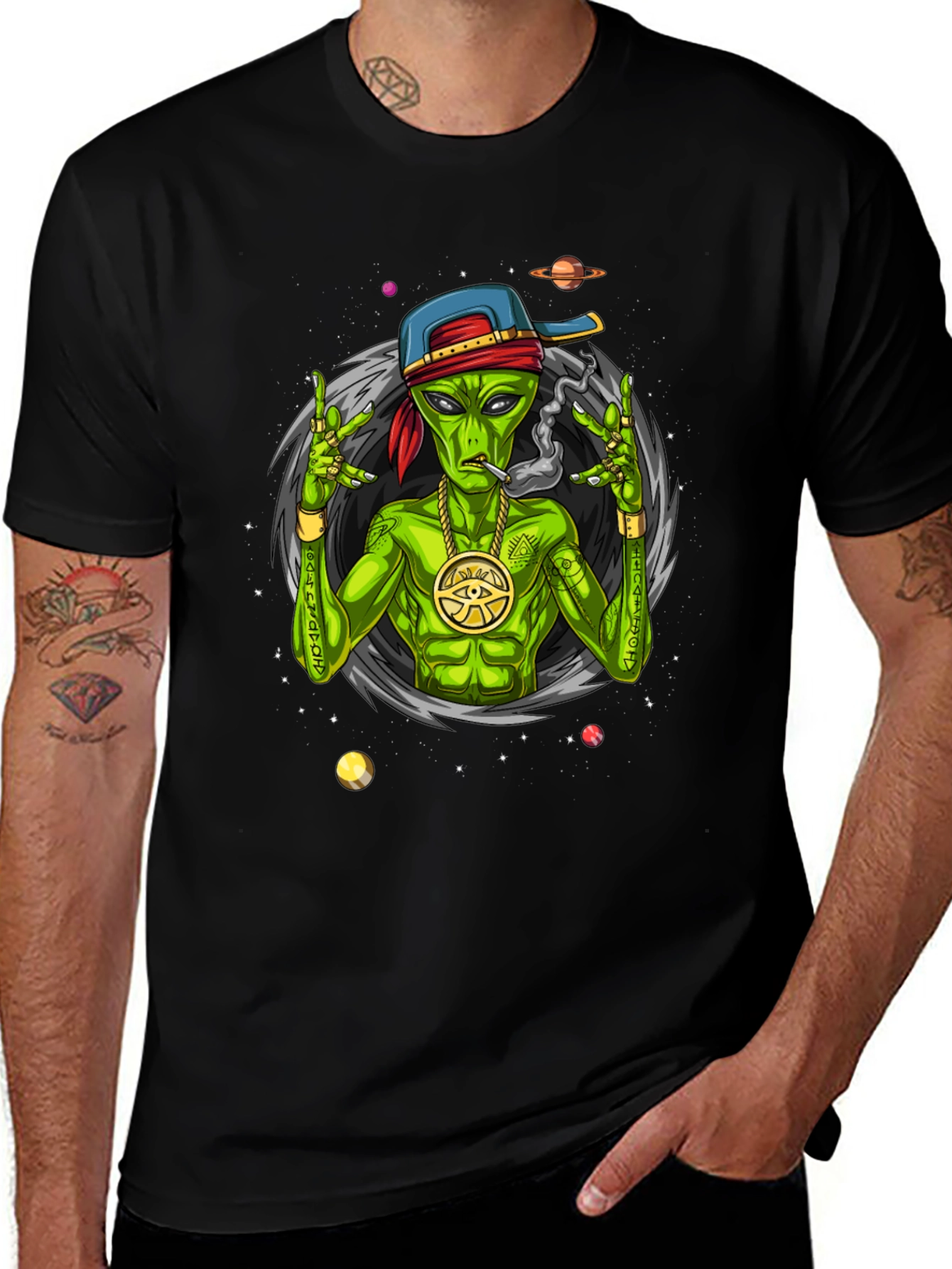 Alien Gangster Graphic Tee - Cool Streetwear Shirt