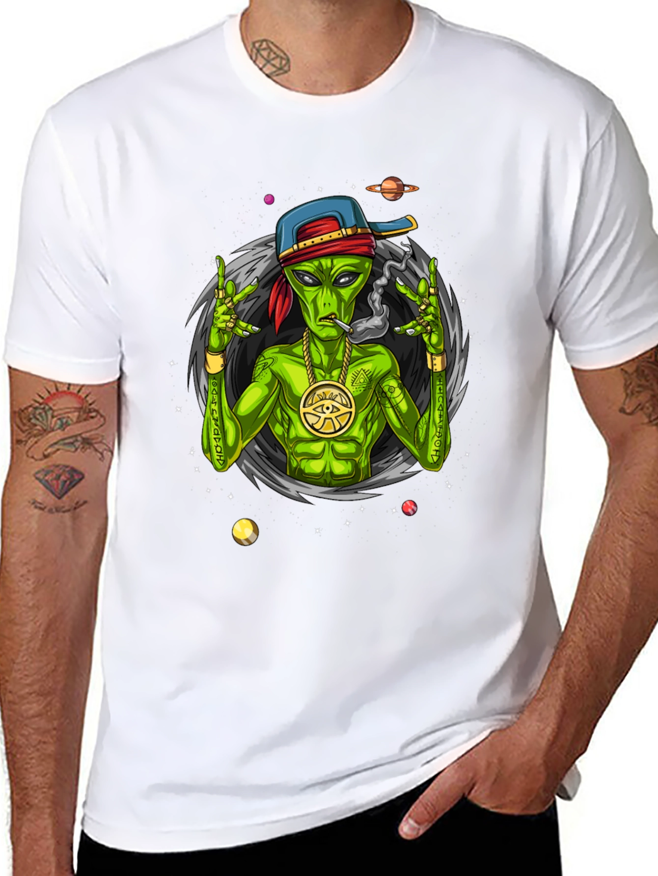 Alien Gangster Graphic Tee - Cool Streetwear Shirt