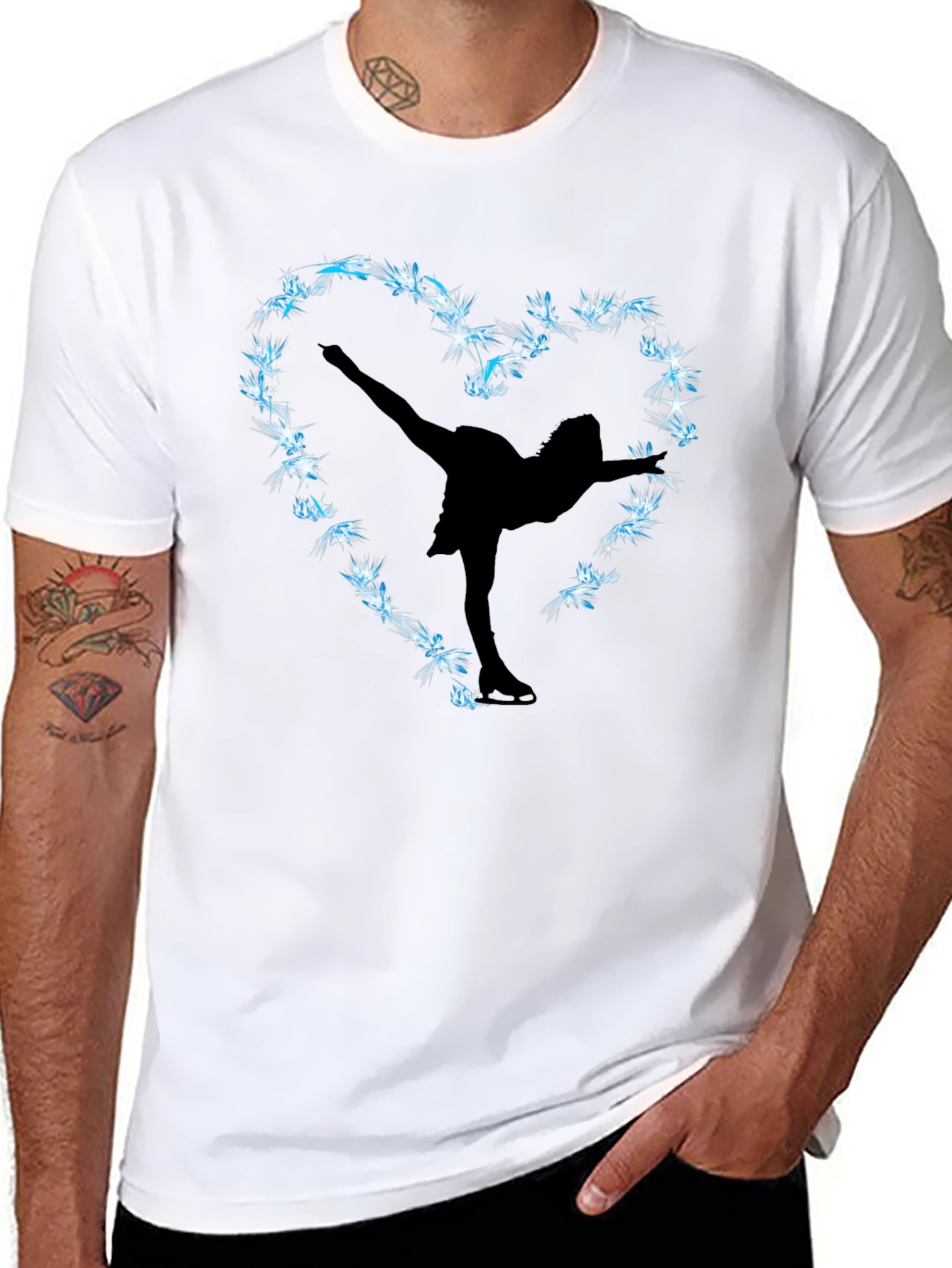 Figure Skating Heart Graphic Tee